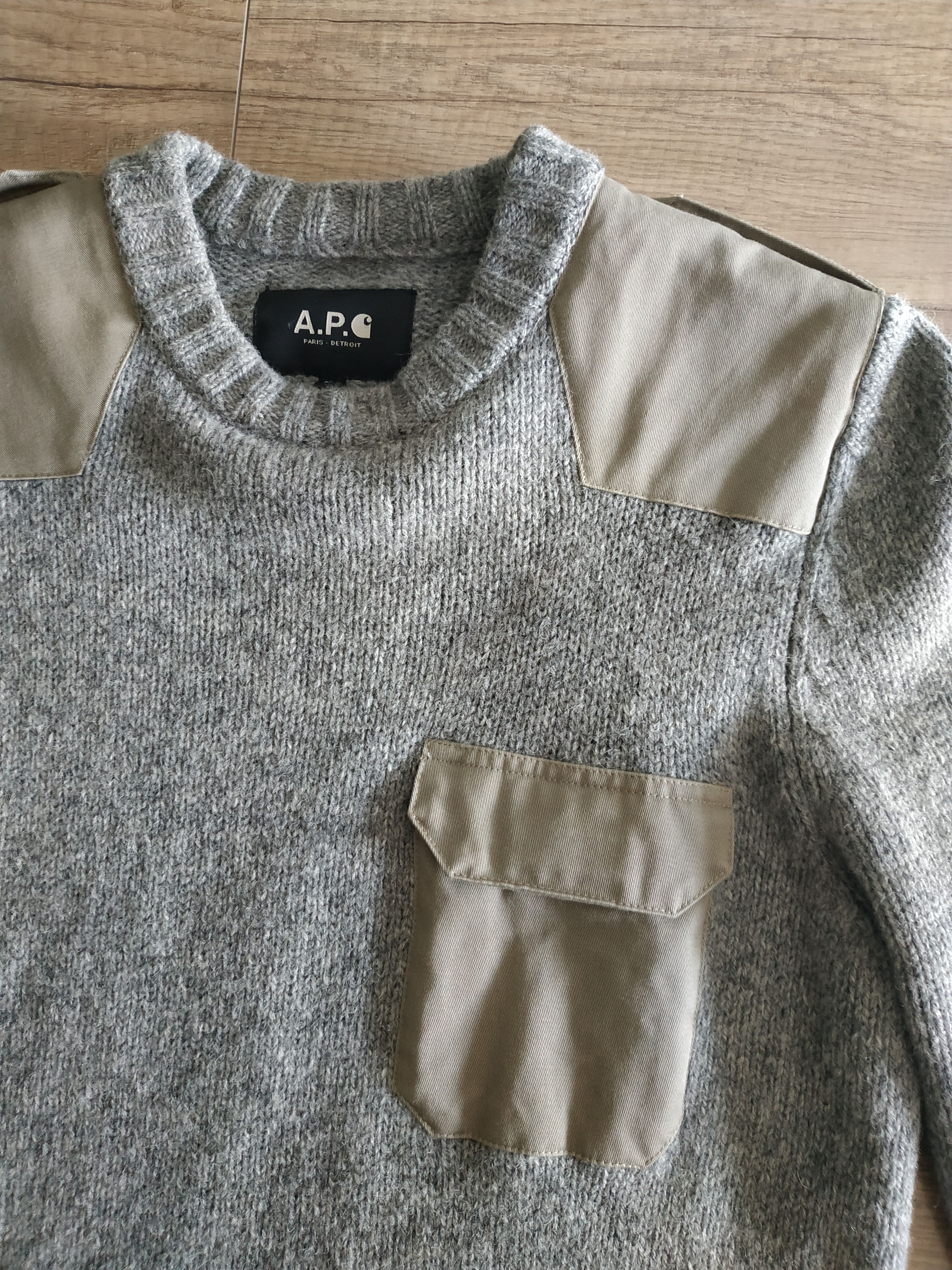 A.P.C. × Carhartt Wip Carhartt x A.P.C.Commando Men's Military Wool Sweater, s. M Size US M / EU 48-50 / 2 - 2 Thumbnail