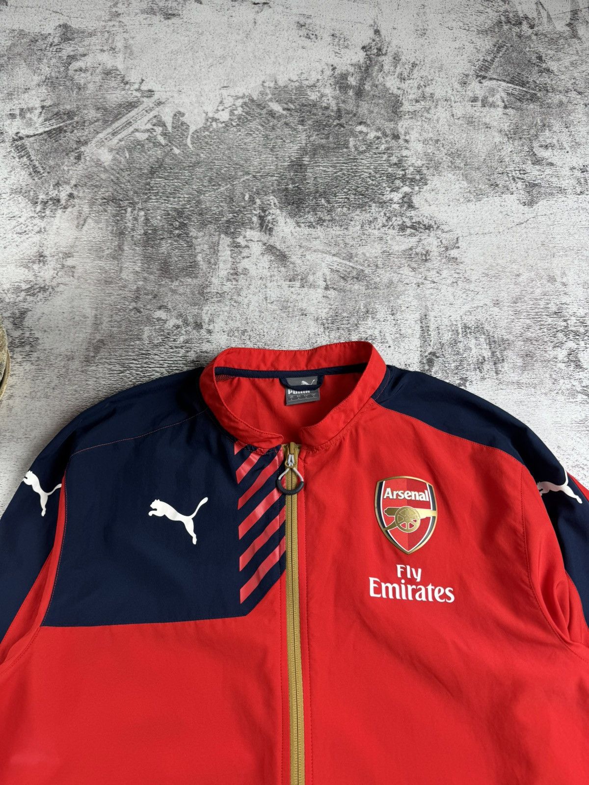 Puma Arsenal 2015/2016 Vintage Football Soccer Training Light Jacket Windbreaker Size US L / EU 52-54 / 3 - 6 Thumbnail