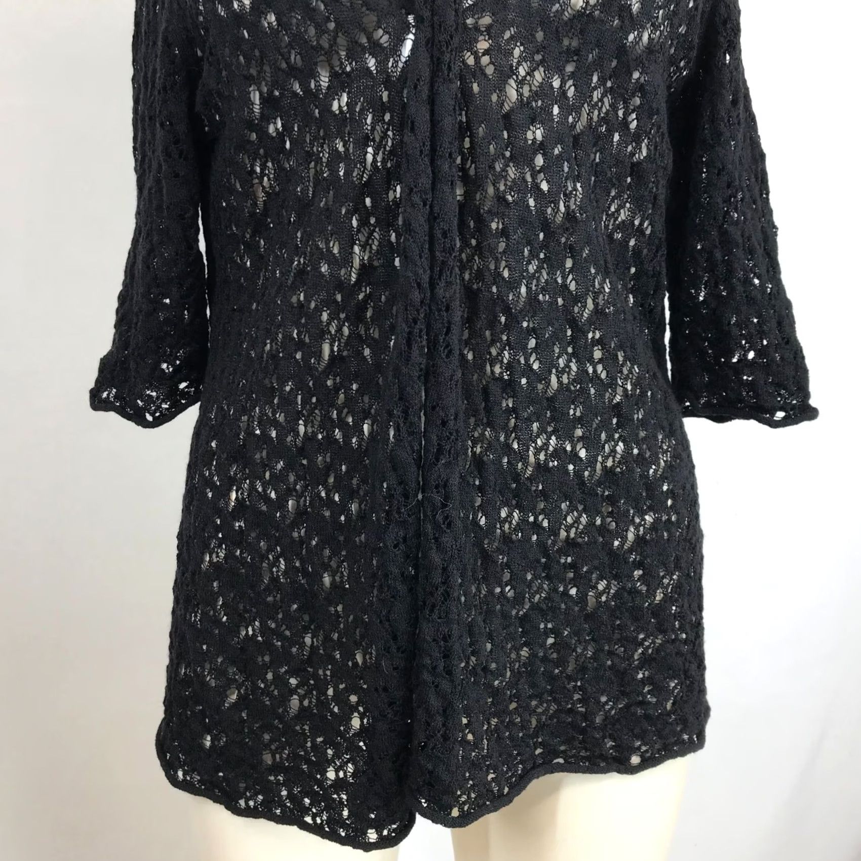 Eileen Fisher EILEEN FISHER - WOMEN'S LARGE BLACK SWEATER - CARDIGAN - 100% WOOL Size L / US 10 / IT 46 - 3 Thumbnail