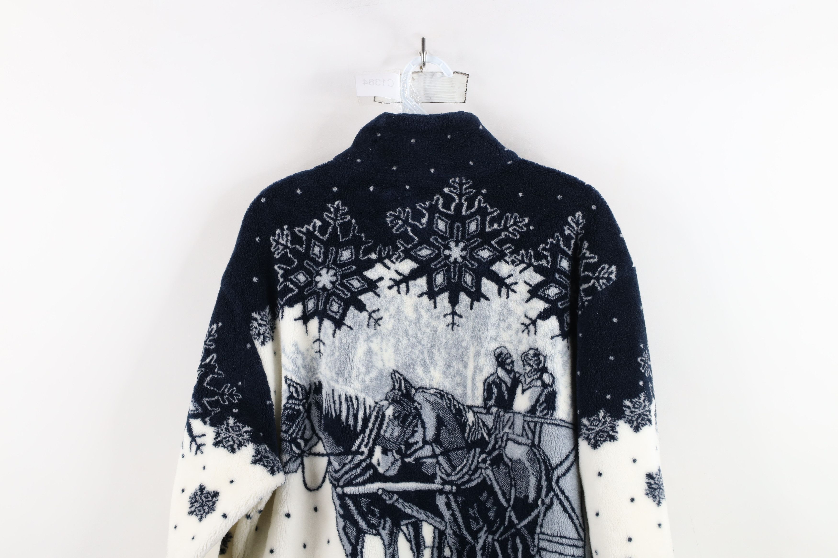 Vintage Vintage 90s Art Unlimited Horse All Over Print Fleece Jacket Size XL / US 12-14 / IT 48-50 - 13 Thumbnail