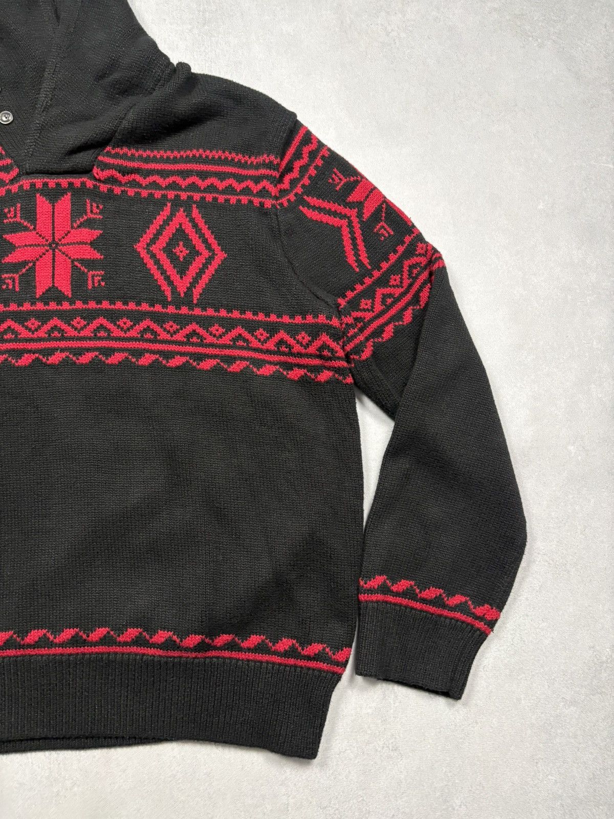 Polo Ralph Lauren Polo Ralph Lauren Snowflake Nordic Shawl Collar Sweater VTG Size US XL / EU 56 / 4 - 3 Thumbnail
