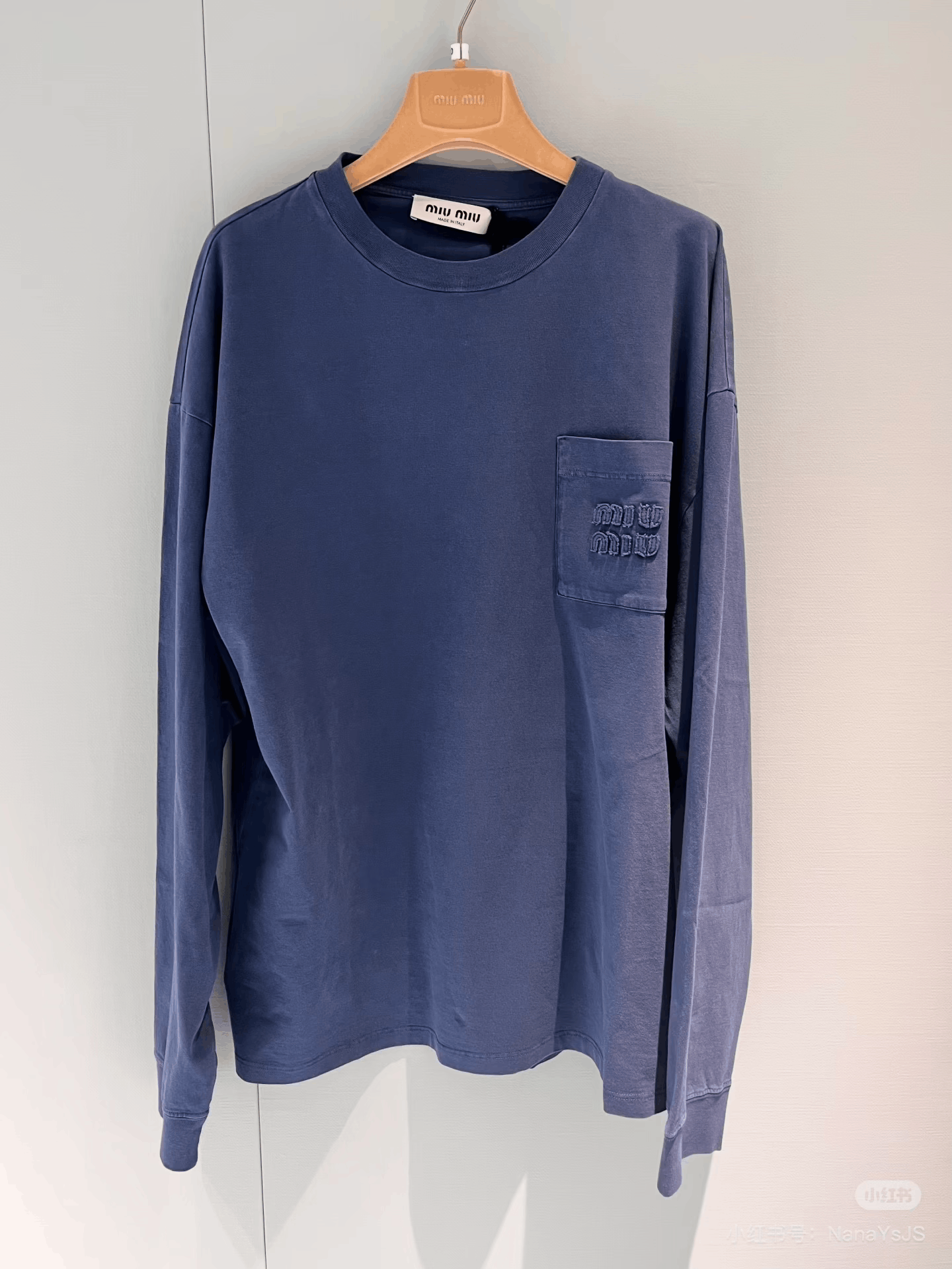 Miu Miu Miu Miu 25SS Blue Long-Sleeve T-Shirt Size XS / US 0-2 / IT 36-38 - 1 Thumbnail