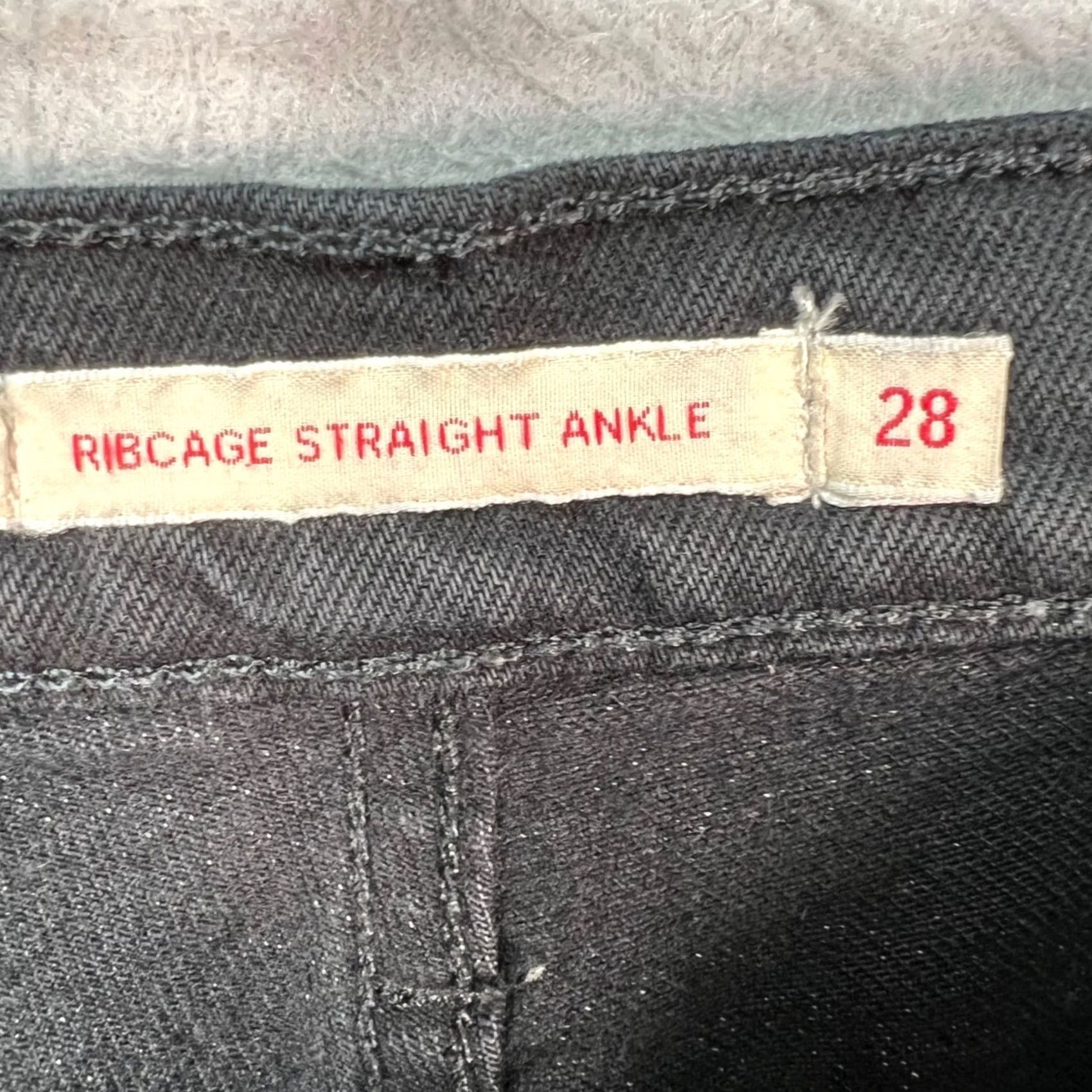 Levi's Levi's Jeans Women 28x28 Black High Rise Ribcage Straight Ankle 5-Pocket Denim Shirt Category: Jeans Size 28" / US 6 / IT 42 - 3 Thumbnail