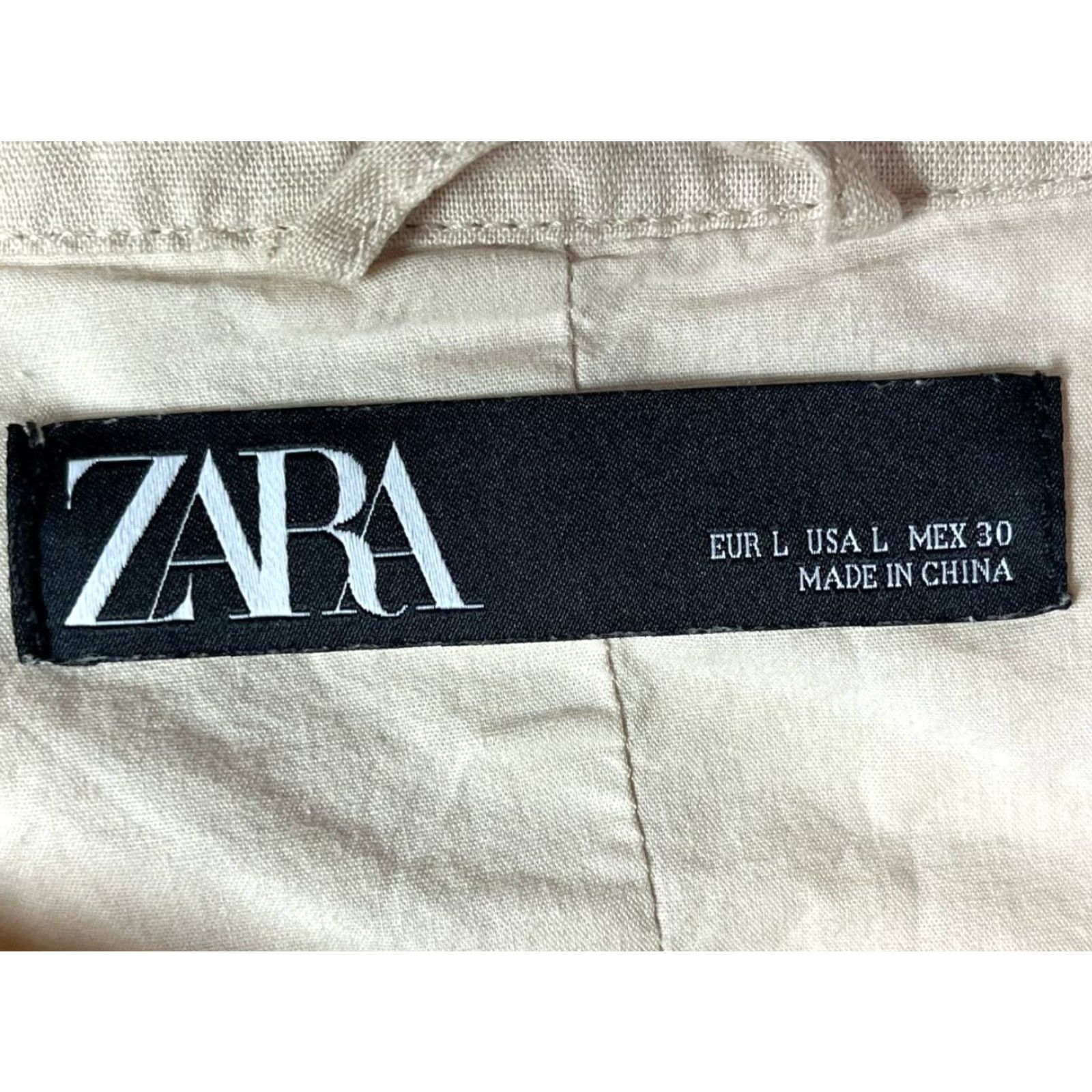 Zara Zara Linen Blend Jacket Drawstring Women Ivory Large Size L / US 10 / IT 46 - 7 Thumbnail
