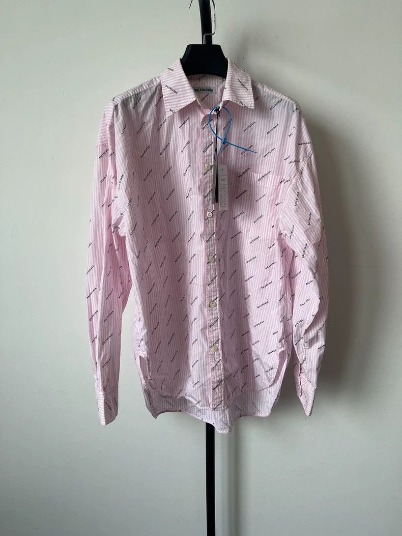 Balenciaga Logo Print Pink Shirt - dmc