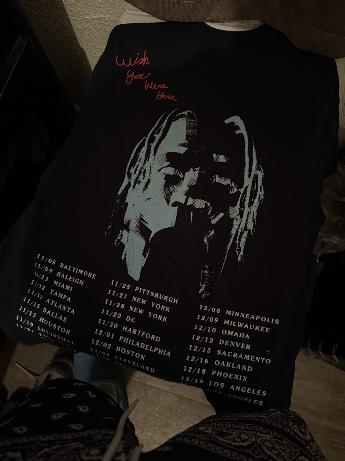Travis Scott Authentic Travis Scott Astroworld“Wish You Were Here”TourTee Size US M / EU 48-50 / 2 - 1 Thumbnail