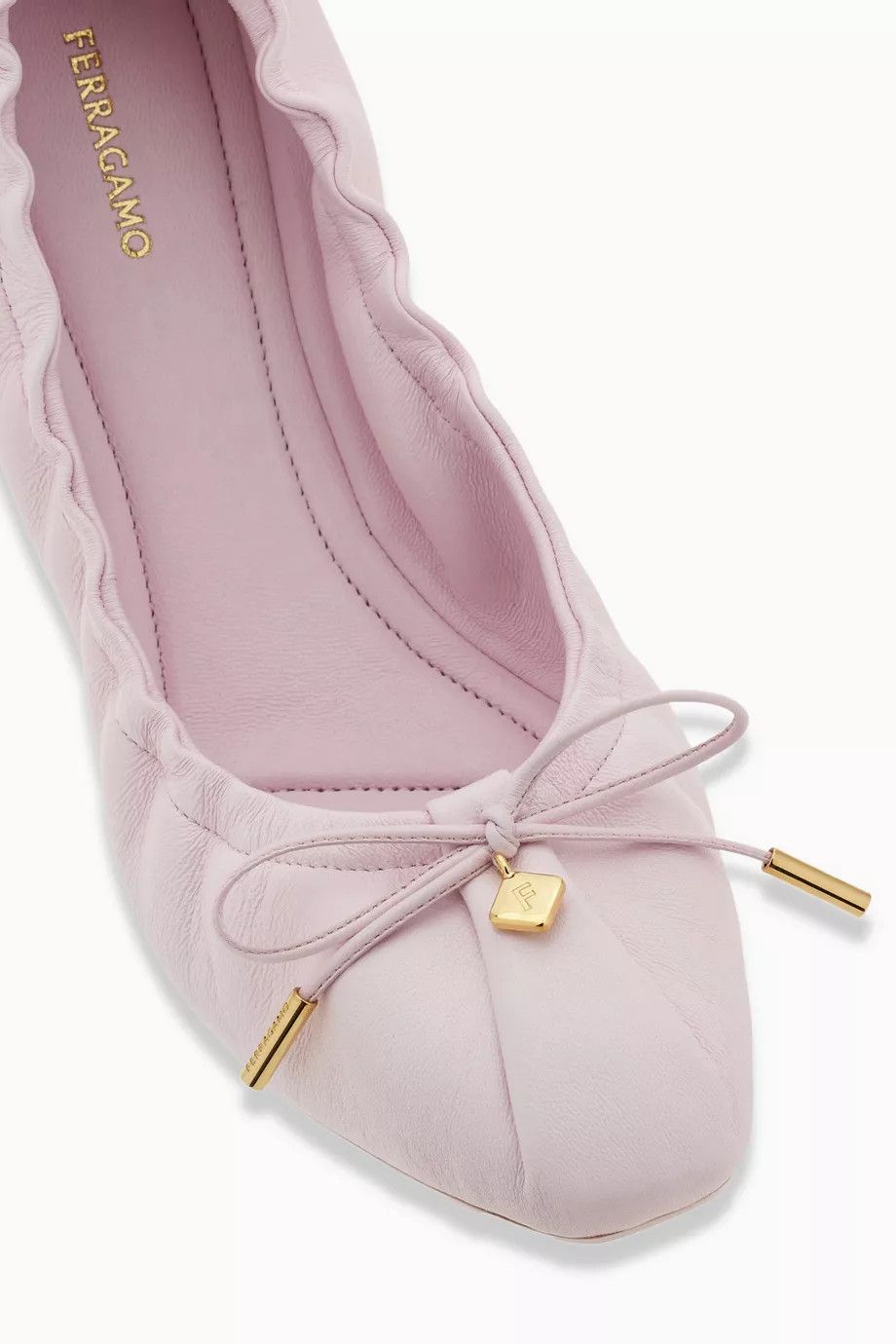 Salvatore Ferragamo o1y0426 Ballet Flats in Light Pink Size US 5.5 / IT 35.5 - 2 Thumbnail