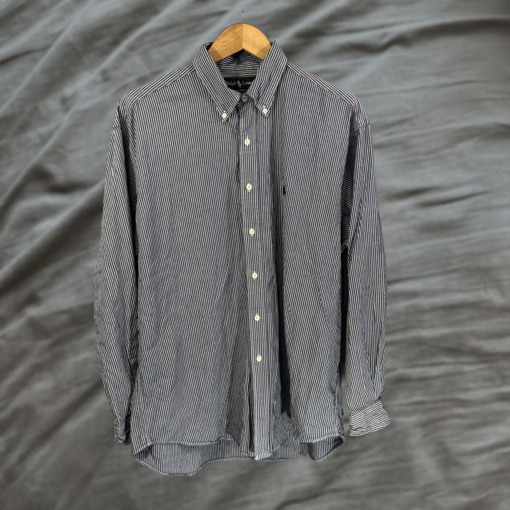 Ralph Lauren Ralph Lauren Blake Shirt Mens Large Blue White Striped Button Down Classic Cotton Dress Shirt Size 42R - 1 Thumbnail