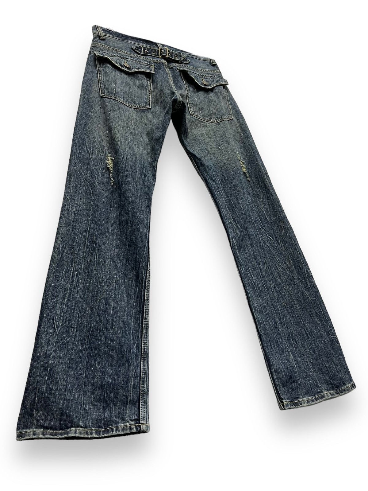 Japanese Brand ANN DO Designer Punk Ripped Glitter Splash Flare Denim Jeans Size US 30 / EU 46 - 7 Thumbnail