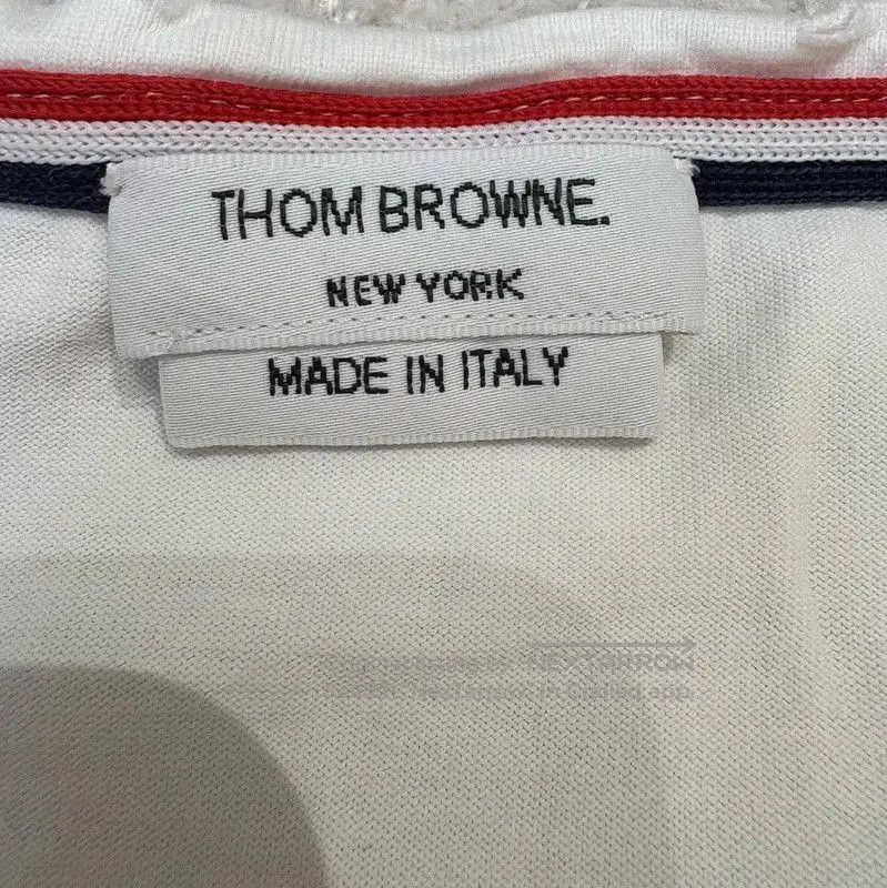 Thom Browne Thom Browne White Striped Short Sleeve T-Shirt . Size US L / EU 52-54 / 3 - 6 Thumbnail