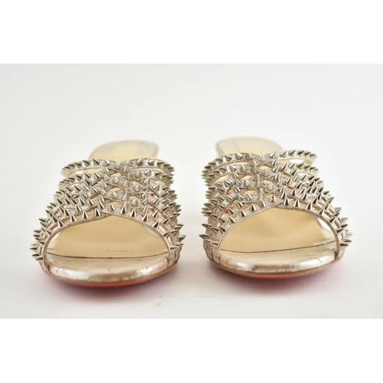 Christian Louboutin Christian Louboutin Marthaspike 55 Silver Open Sandal Mule Size US 6.5 / IT 36.5 - 6 Thumbnail
