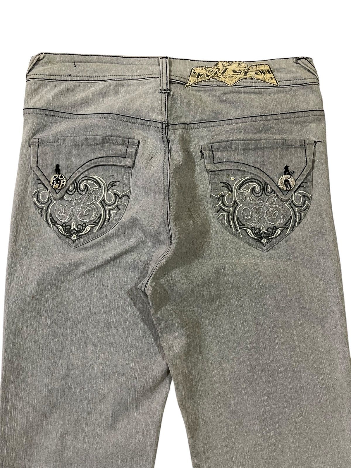 Fubu FLARED💥 FUBU Ice Washed Embellished Low Rise Flare Denim Size 28" / US 6 / IT 42 - 13 Thumbnail