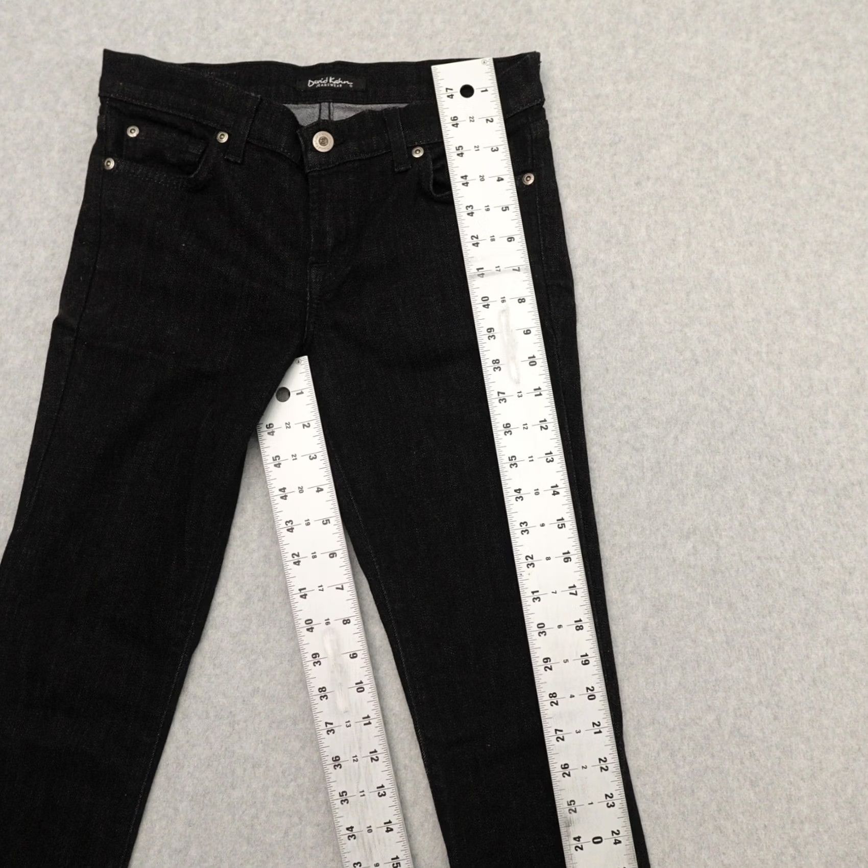 Vintage DAVID KHAN Jeans Womens 26 Skinny Black Stretch Denim Made in USA Size 26" / US 2 / IT 38 - 6 Thumbnail