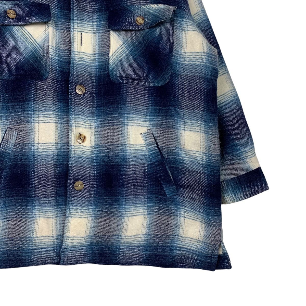 Flannel HILL CROP Shadow Plaid Fleece Lined Flannel Jacket #2187-C97 Size US L / EU 52-54 / 3 - 6 Thumbnail