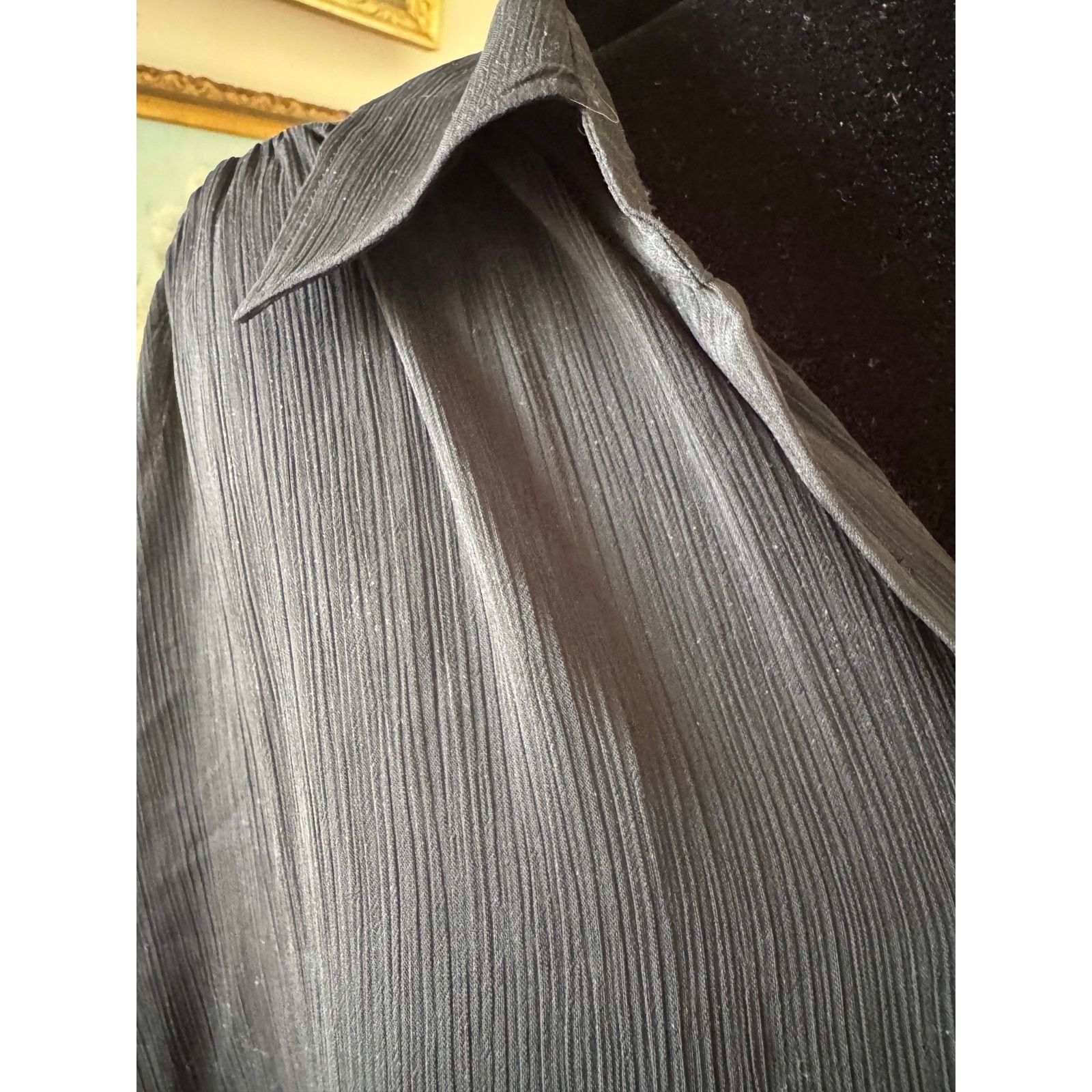 Uniqlo Uniqlo C Clare Waight Keller Sheer Pleated Black Blouse Size M / US 6-8 / IT 42-44 - 3 Thumbnail