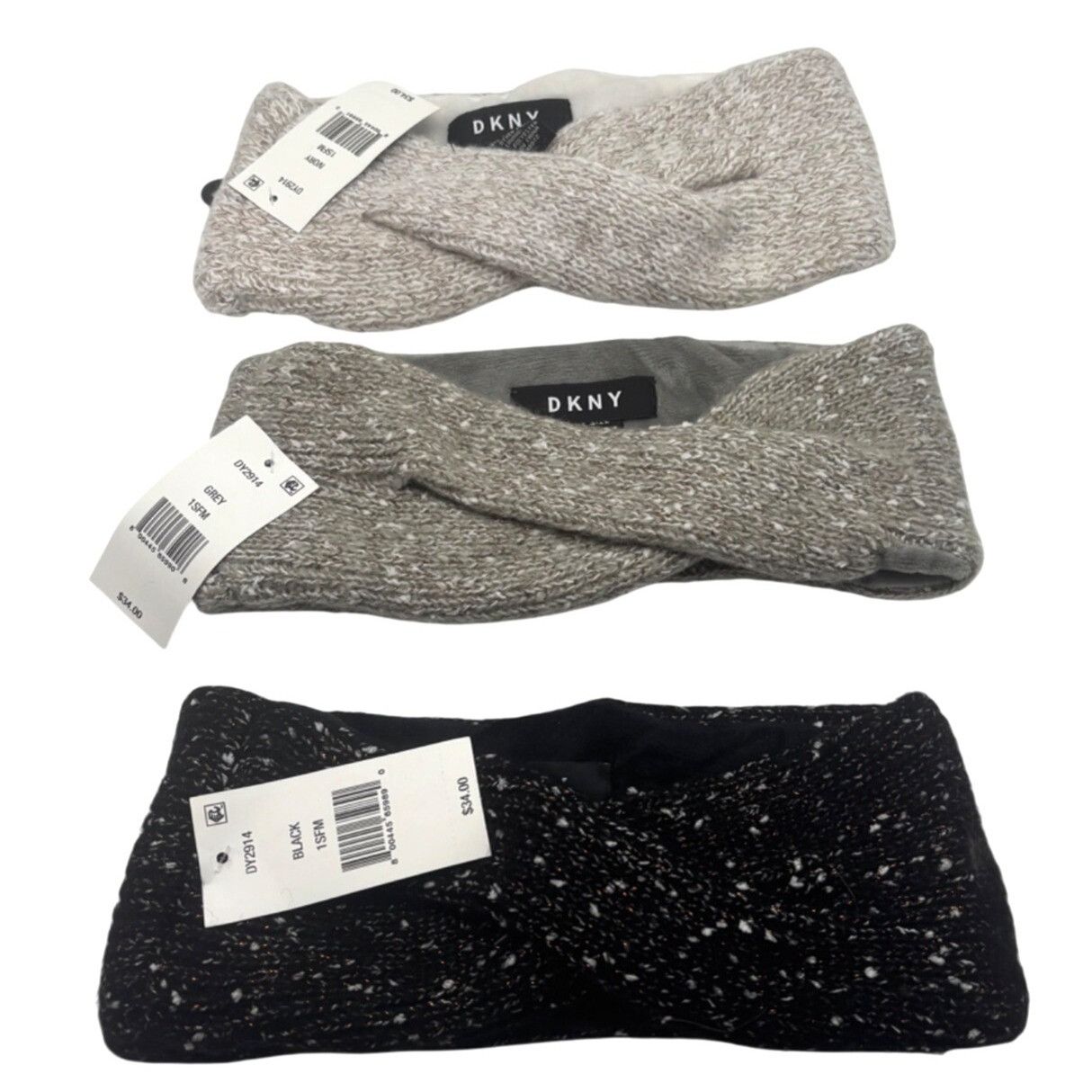 DKNY $102.00 Set of 3 DKNY Fleece-Lined Headbands Black/Gray/Ivo Size ONE SIZE - 5 Thumbnail