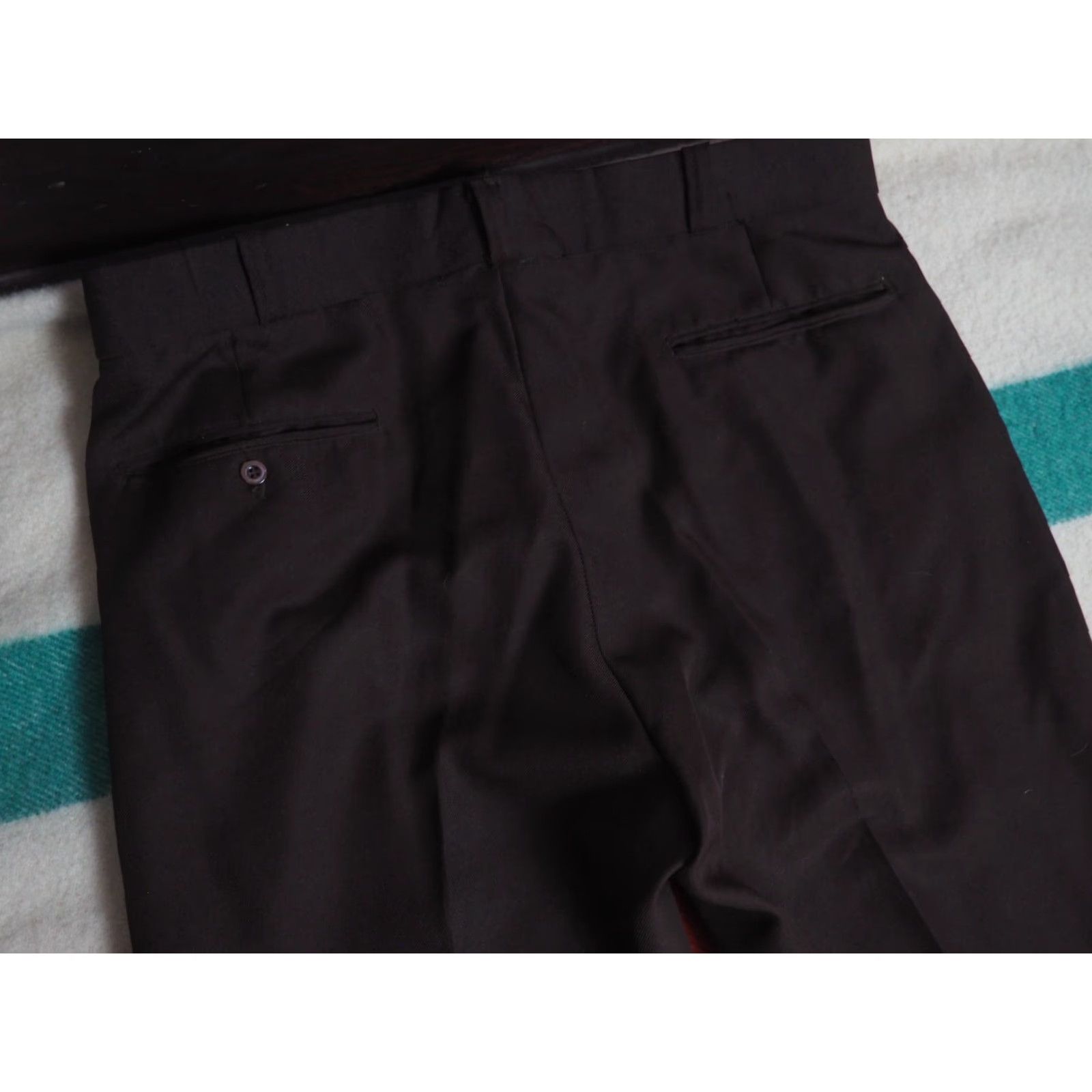 Etro VTG 70s Dark Mocha Brown Poly Retro Hippy Dress Trousers Pants Mens 37x32 Size US 37 - 4 Thumbnail