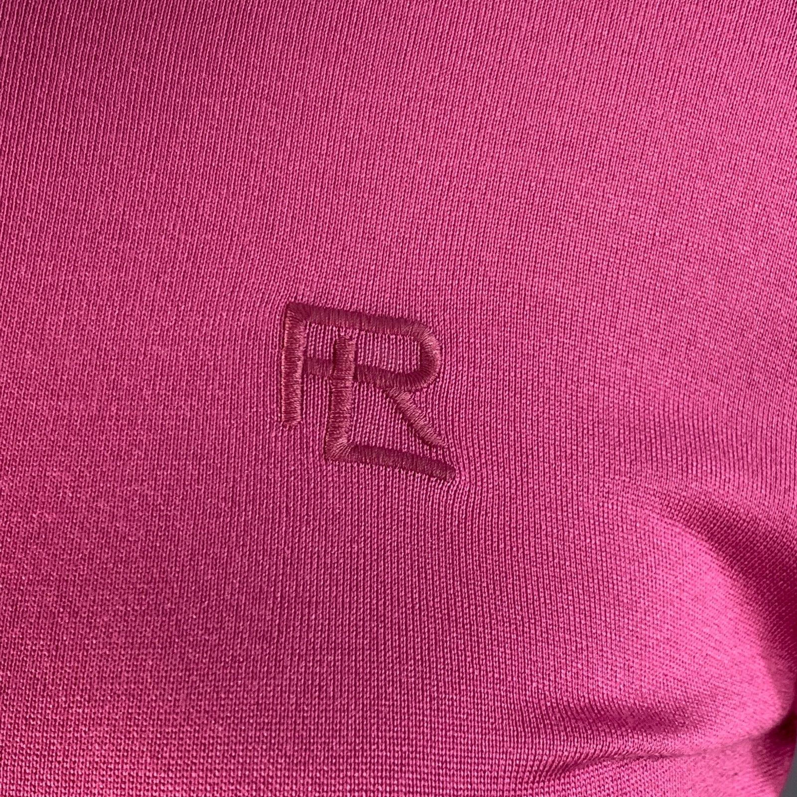 Ralph Lauren L Pink Raspberry Mulberry Silk Embroidered Polo Casual Top Size L / US 10 / IT 46 - 2 Thumbnail