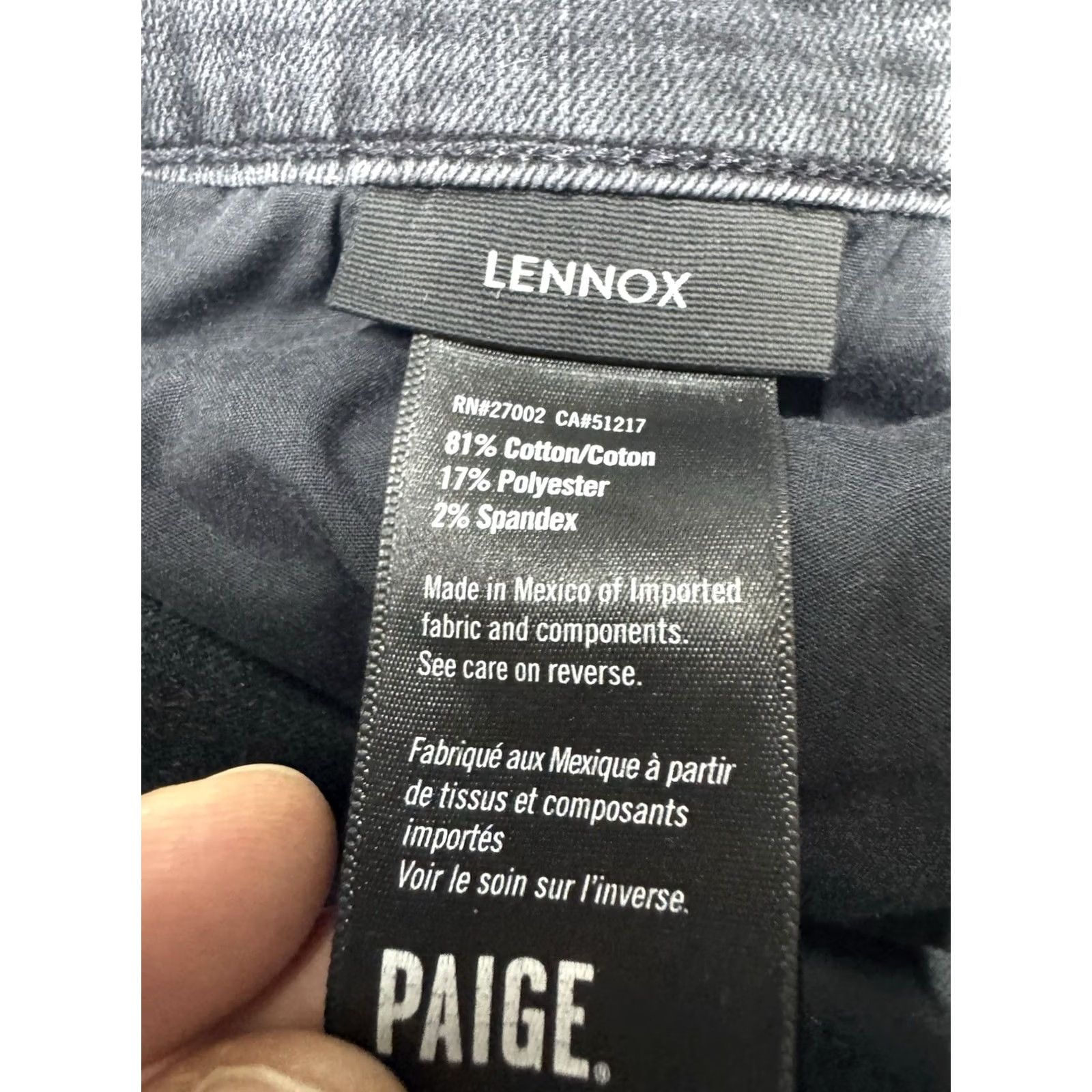 Paige Paige Lennox Jeans Mens 38 Black Slim Straight Biker 90s Y2K Denim 5-Pocket Size US 38 / EU 54 - 4 Thumbnail
