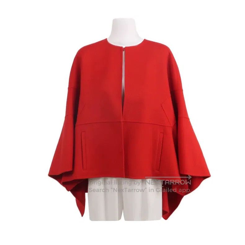Valentino Valentino Red wool cape coat Size XS / US 0-2 / IT 36-38 - 1 Thumbnail
