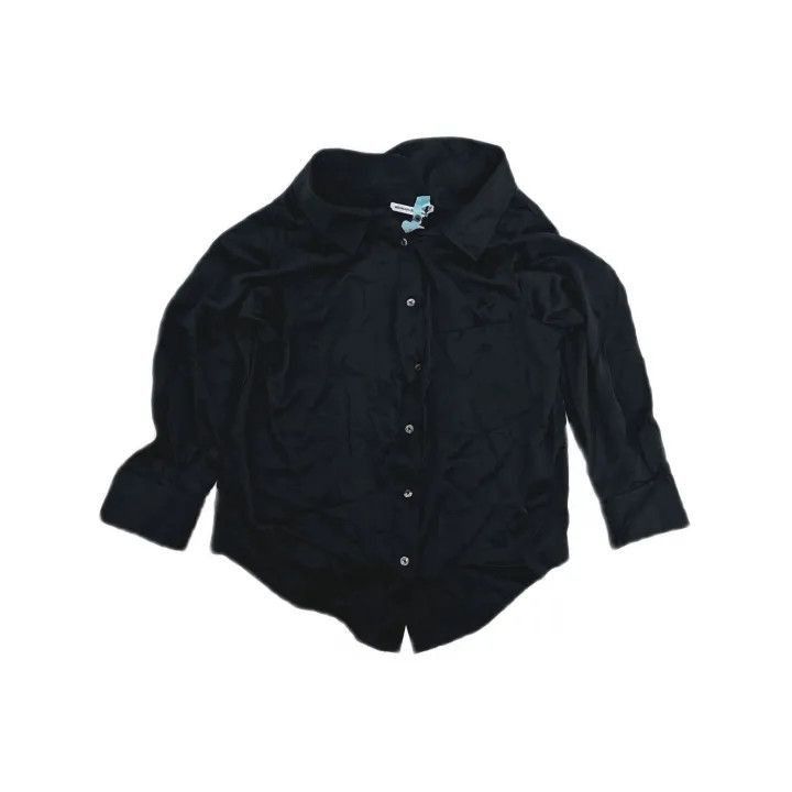 Alexander Wang Alexander Wang Black Off-Shoulder Long Sleeve Shirt - Size S / US 4 / IT 40 - 2 Thumbnail