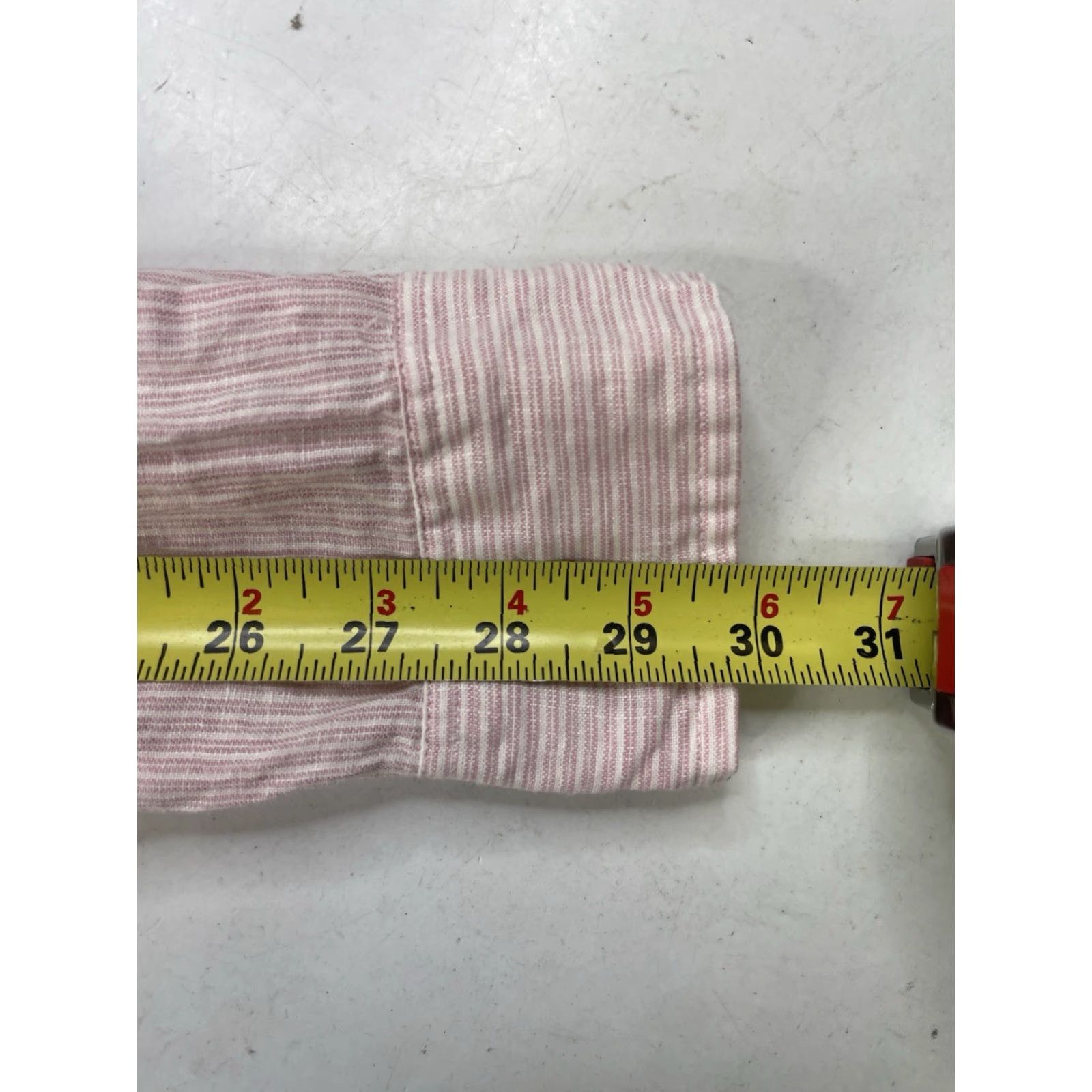 Vintage Fair Harbor Shirt Mens Small Pink White Striped Linen Button-Up Long Sleeve Casual Travel Breathable Heritage Collection Size US S / EU 44-46 / 1 - 4 Thumbnail