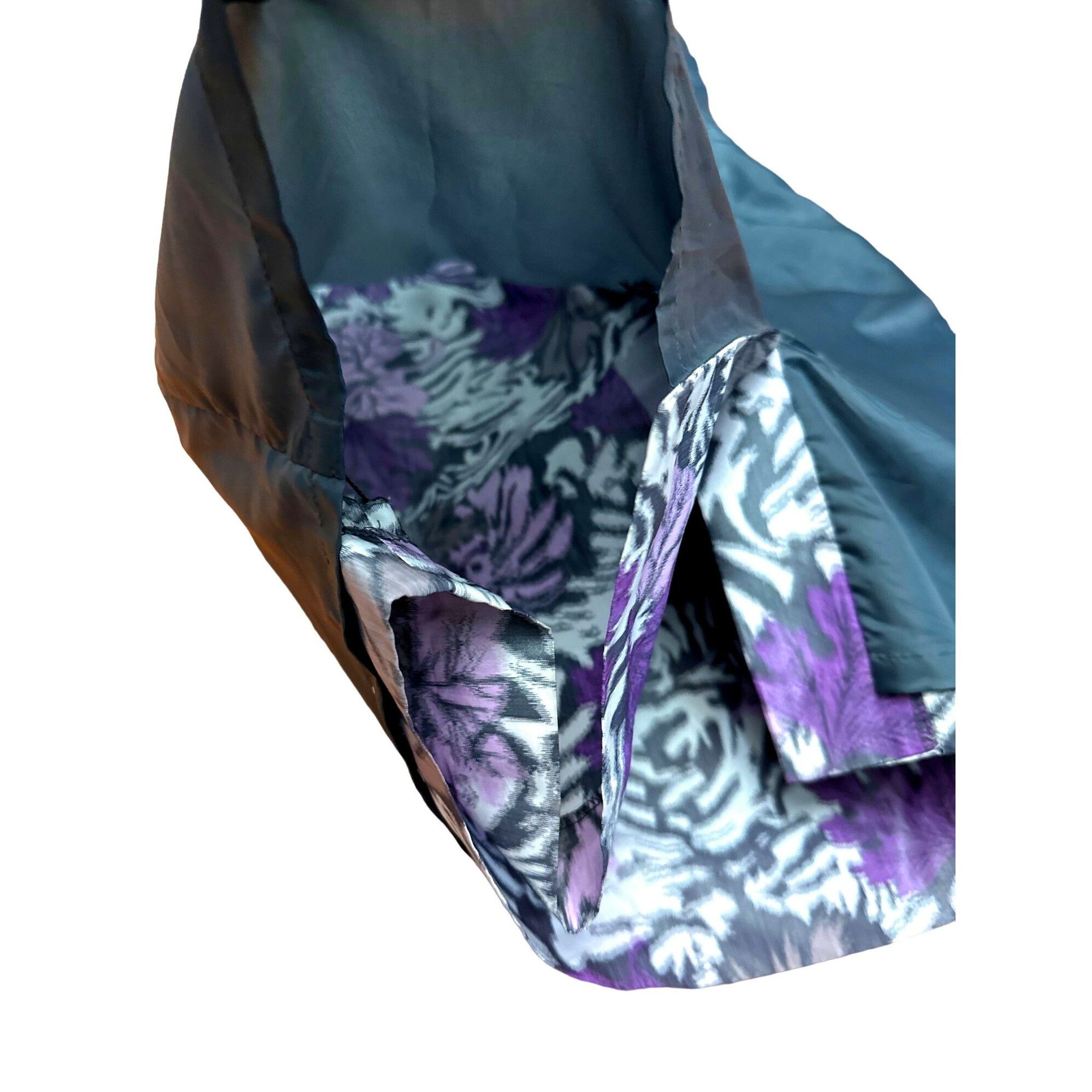Other Alex Marie Purple Gray Floral Sleeveless Sheath Dress Pleate Size XS / US 0-2 / IT 36-38 - 9 Thumbnail