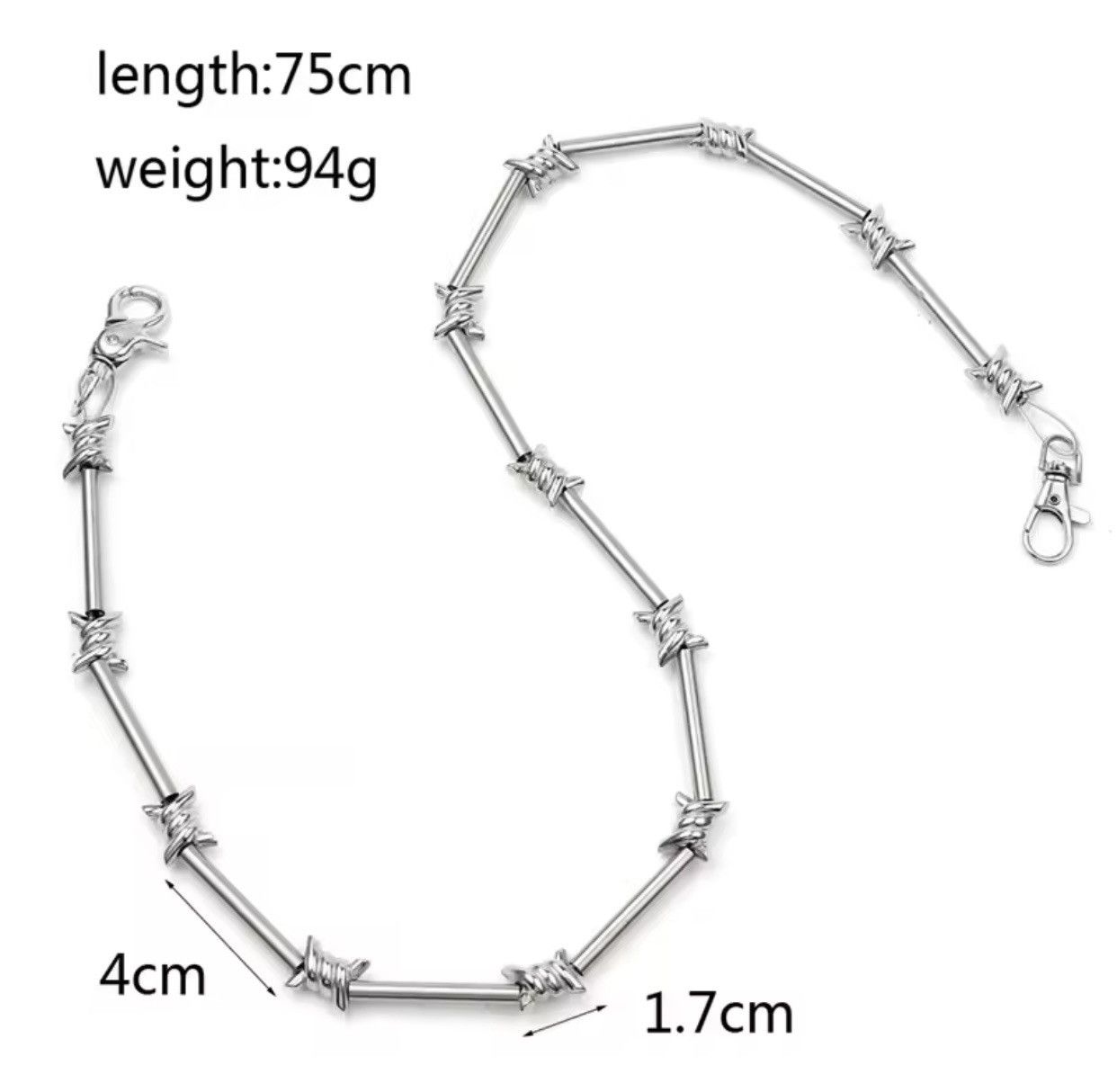 Handmade Chunky Unisex Barbed wire Wallet Pants Belt Chain Size ONE SIZE - 6 Thumbnail