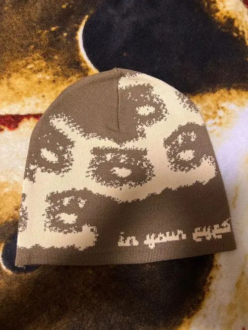 VIBE Graphic Y2K Beanie Hat Knitted cartoon Punk hip Hop winter Size ONE SIZE - 6 Thumbnail