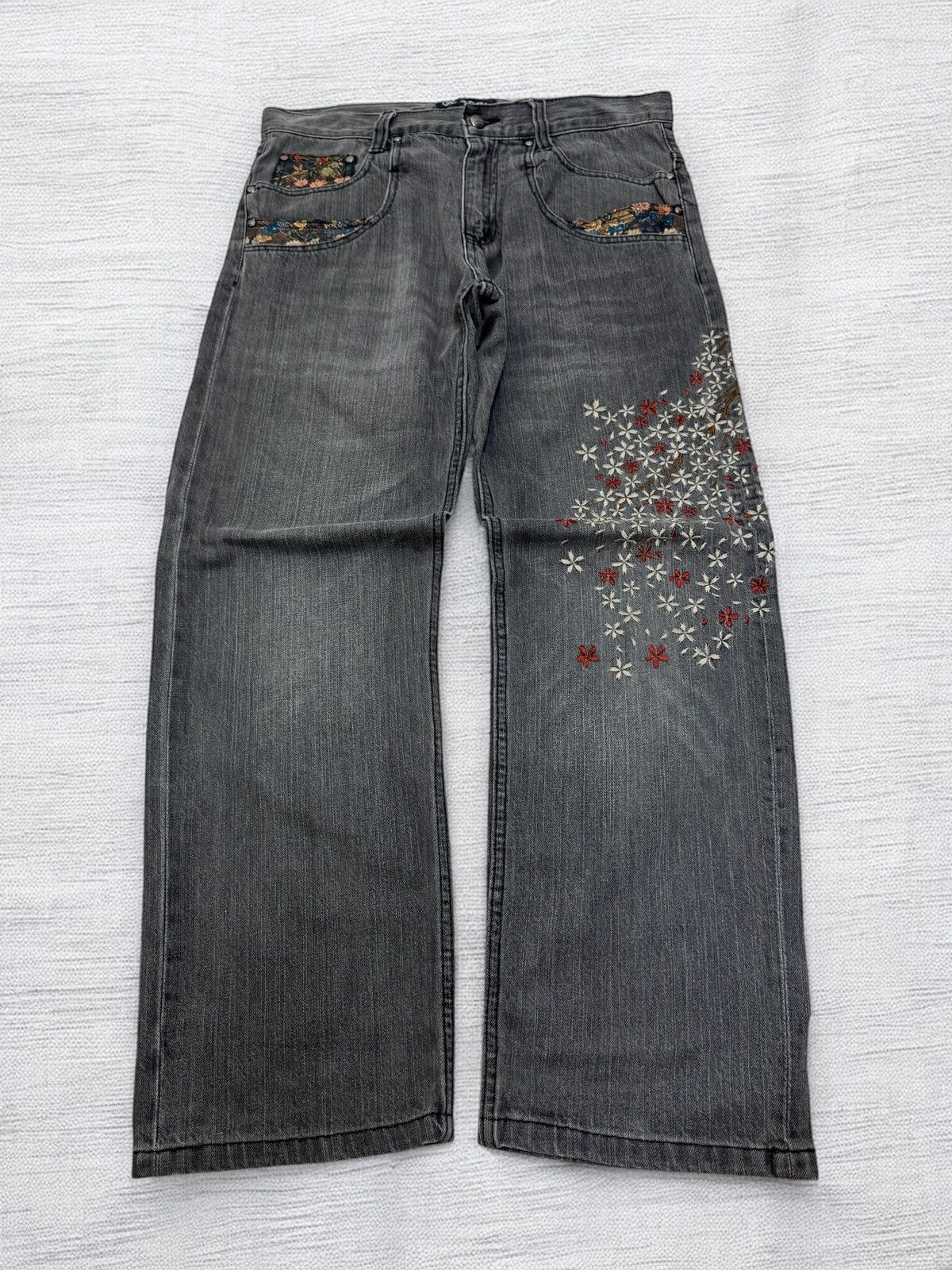 Hysteric Glamour Japanese Traditional Design Buckle Floral Embroidery Design Size US 31 - 1 Thumbnail