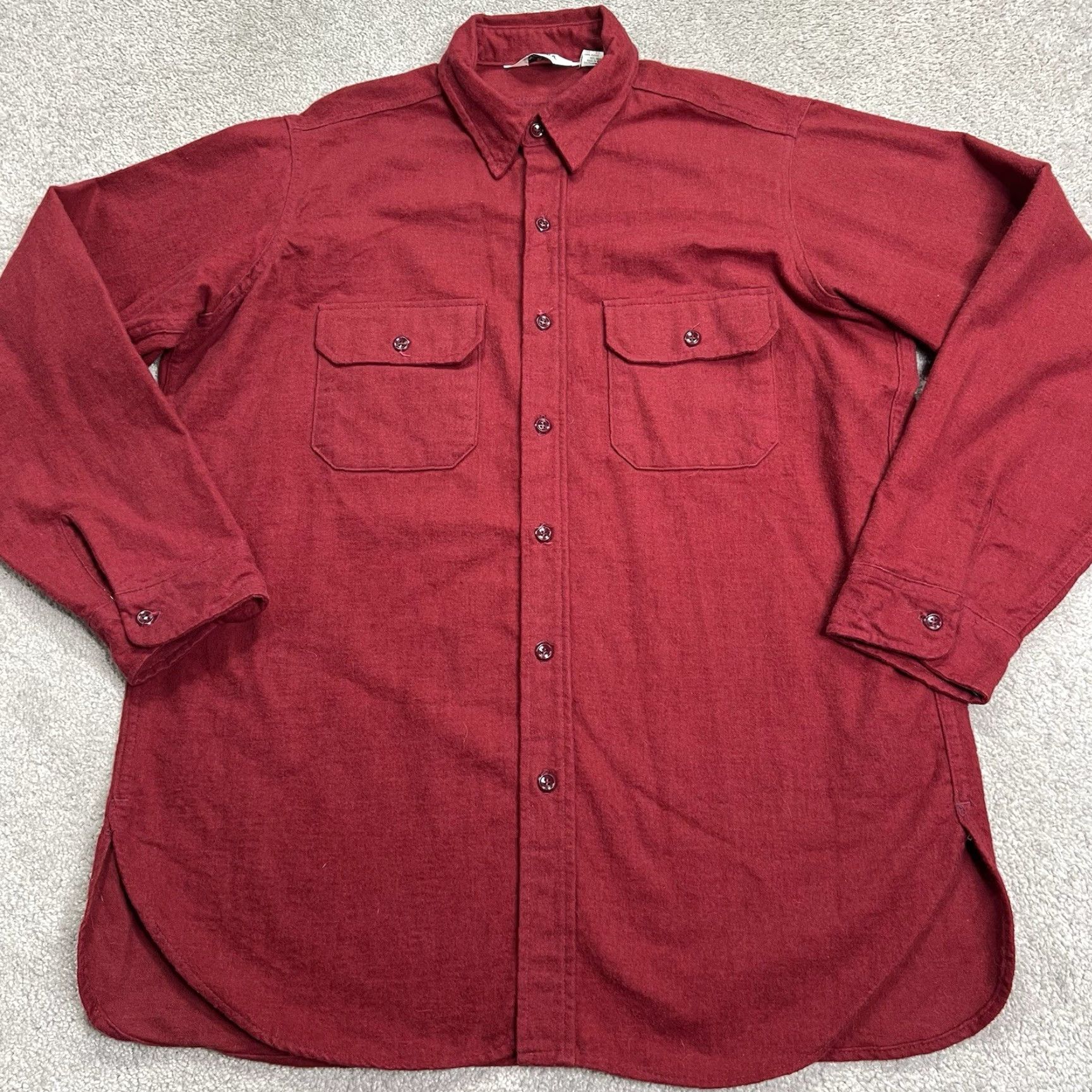 Vintage VINTAGE Woolrich Shirt Men XL Red Flannel Button Up Pockets 90s Cotton Wool USA Regular Mens Size US XL / EU 56 / 4 - 2 Thumbnail