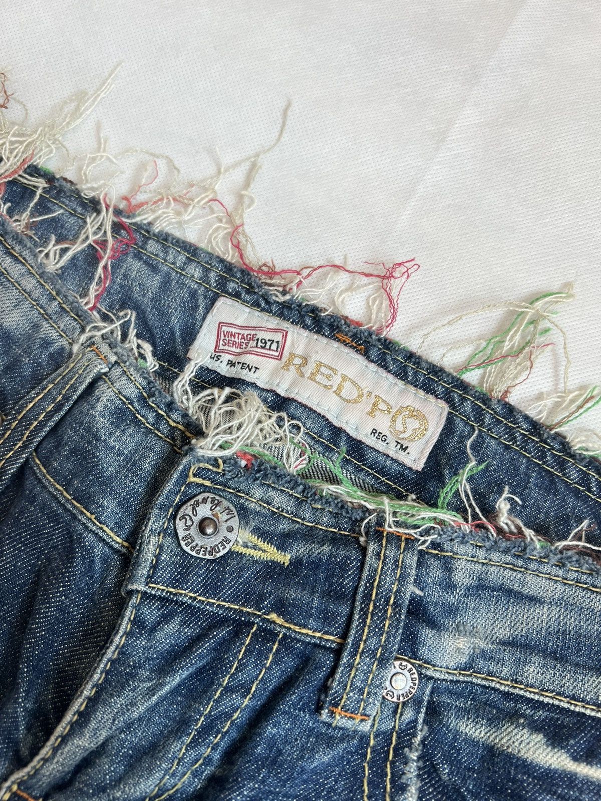 Japanese Brand Red Pepper Flare Denim Skulls Punk Washed Denim Size 30" / US 8 / IT 44 - 6 Thumbnail