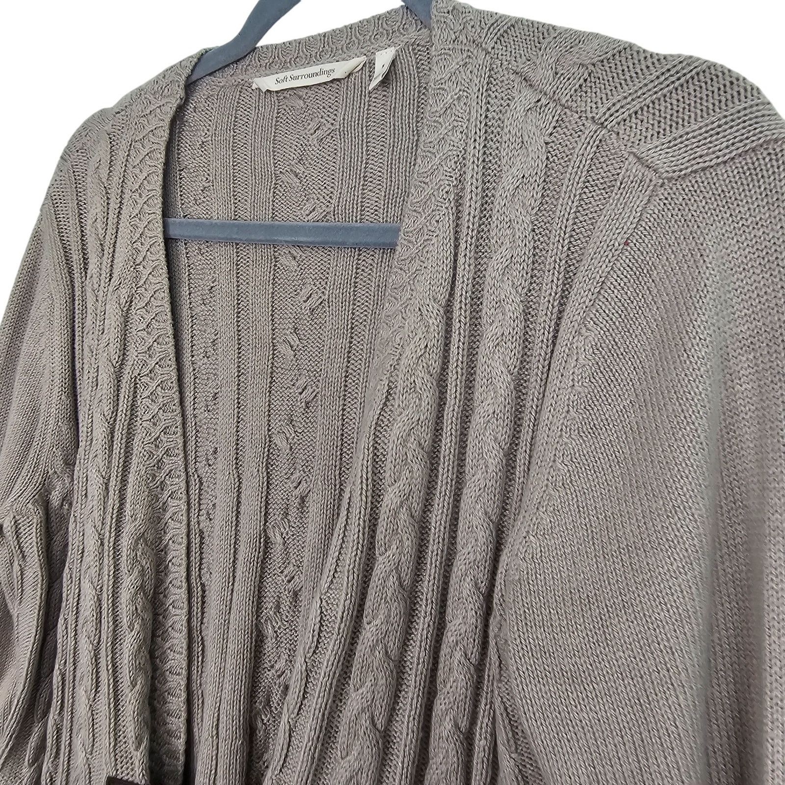 Soft Surroundings Soft Surroundings Wool Cardigan Sweater Cable Knit Rustic S Size S / US 4 / IT 40 - 5 Thumbnail
