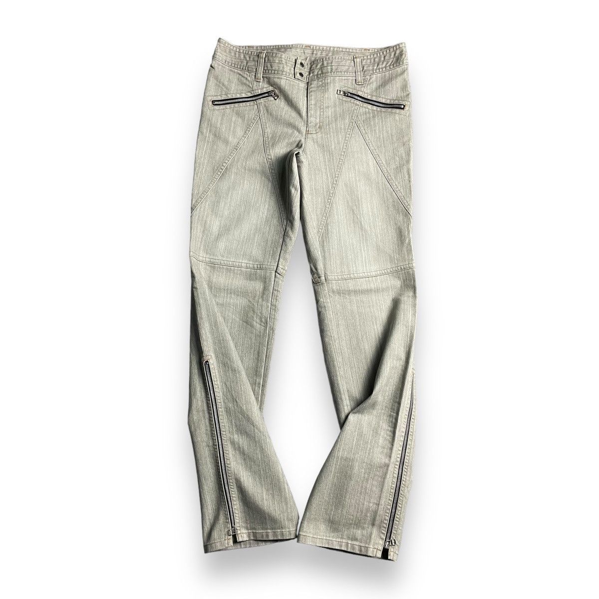 If Six Was Nine × Le Grande Bleu (L.G.B.) × Michel Klein 🇯🇵 Y2K MICHEL KLEIN MULTIZIPPER DENIM PANTS Size US 34 / EU 50 - 1 Thumbnail