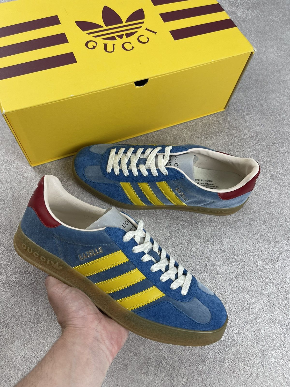 Gucci Adidas x Gucci Gazelle Blue/Yellow Size US 8.5 Size US 8.5 / EU 41-42 - 12 Thumbnail