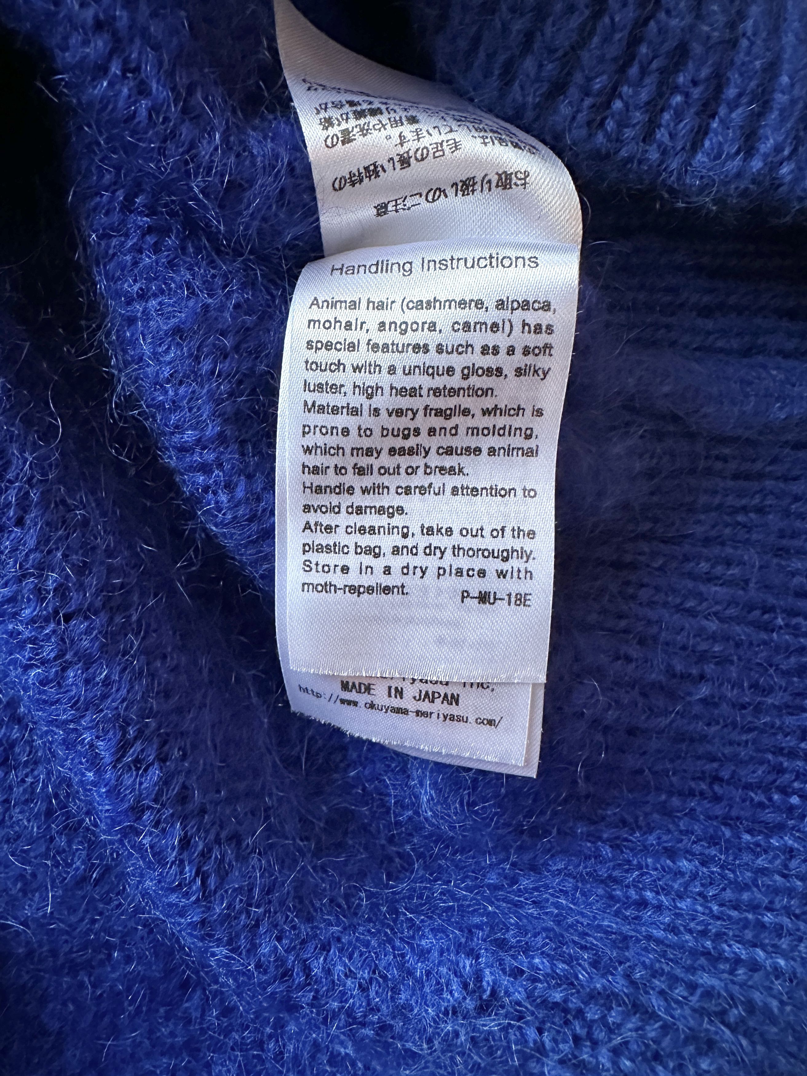 Batoner Batoner Pure 100% Mohair Blue Crewneck Wool Sweater Size US L / EU 52-54 / 3 - 4 Thumbnail