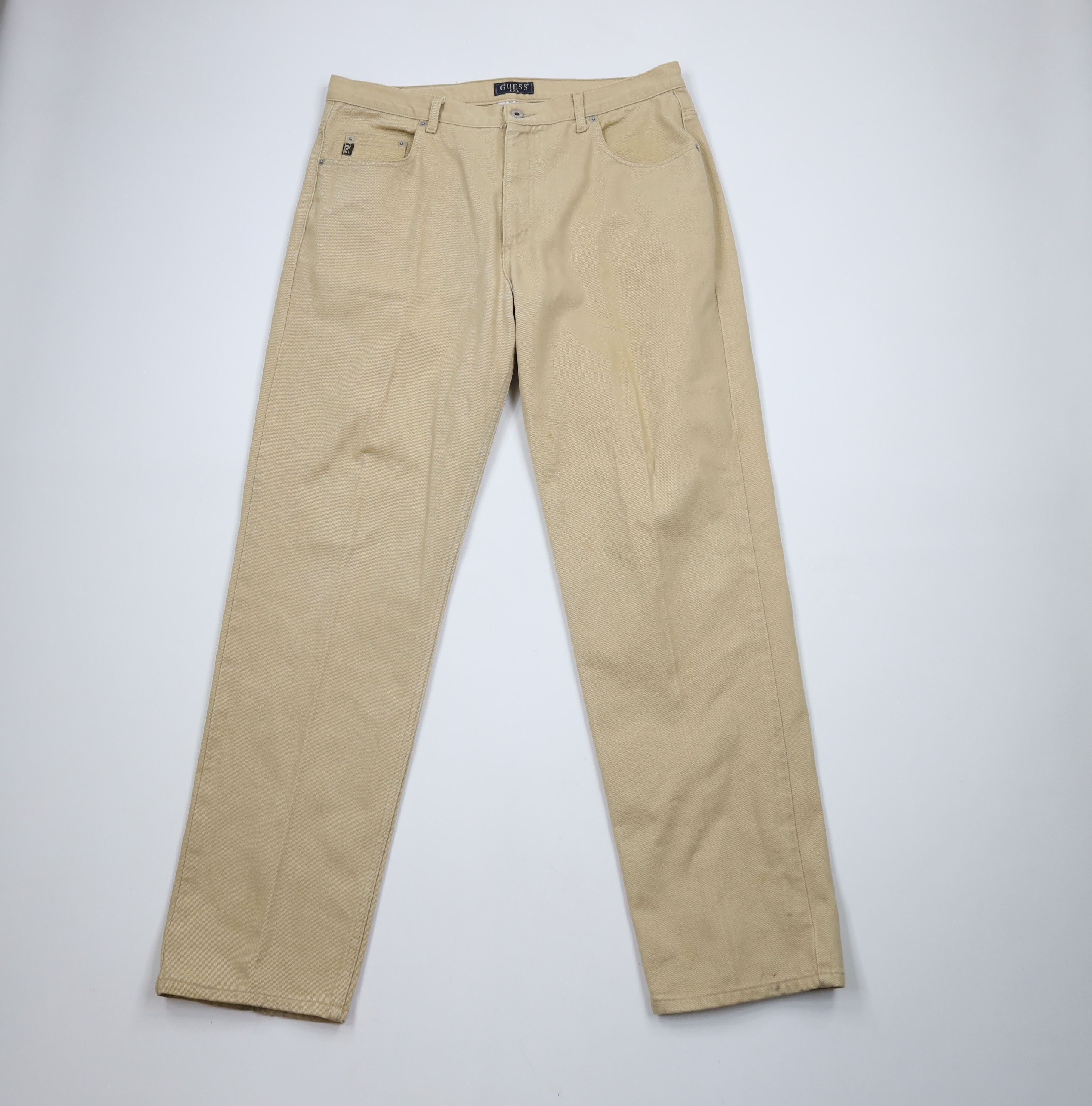 Guess × Vintage Vintage 90s Guess USA Spell Out Relaxed Tapered Leg Jeans Size US 36 / EU 52 - 1 Thumbnail