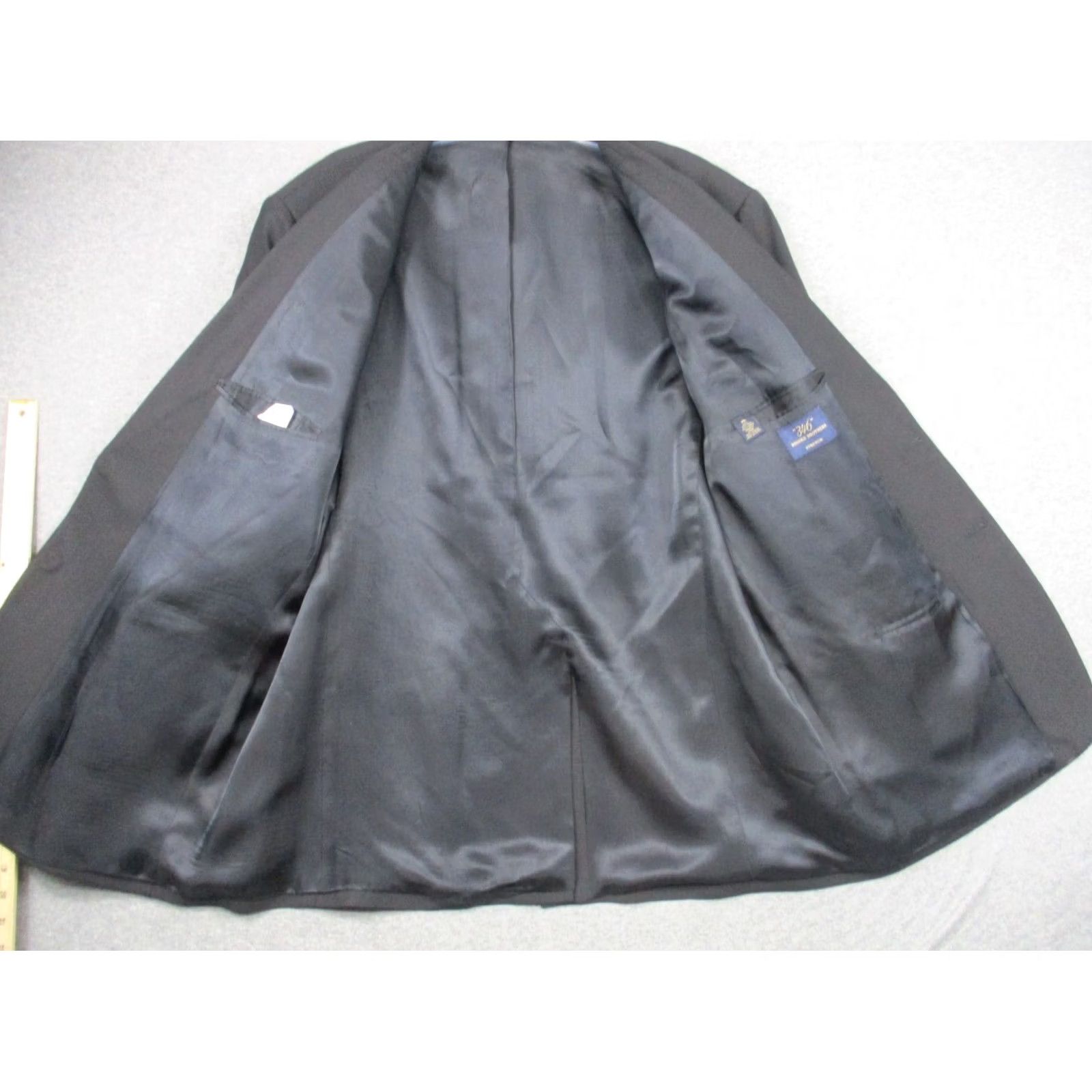 Brooks Brothers VINTAGE Brooks Brothers 346 Blazer 48L Wool Stretch Jacket Black Mens Blazer Size 48R - 2 Thumbnail