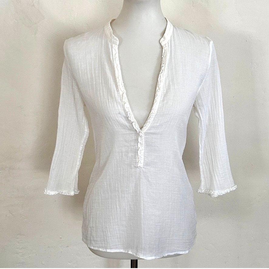 Puma Vintage Nuala Puma Christy Turlington Sheer 3/4 Sleeve Top Size L / US 10 / IT 46 - 1 Thumbnail