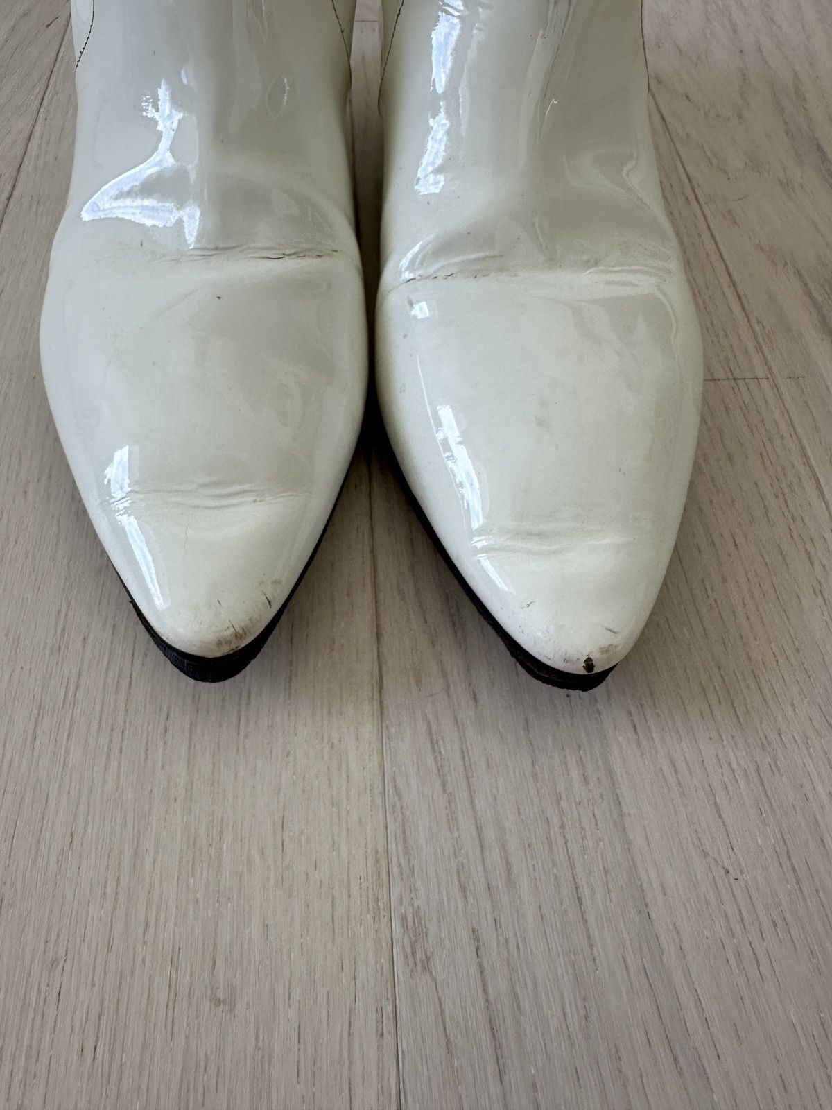 Miu Miu Miu Miu White Patent Ankle Boots EU 38 Size US 7.5 / IT 37.5 - 3 Thumbnail