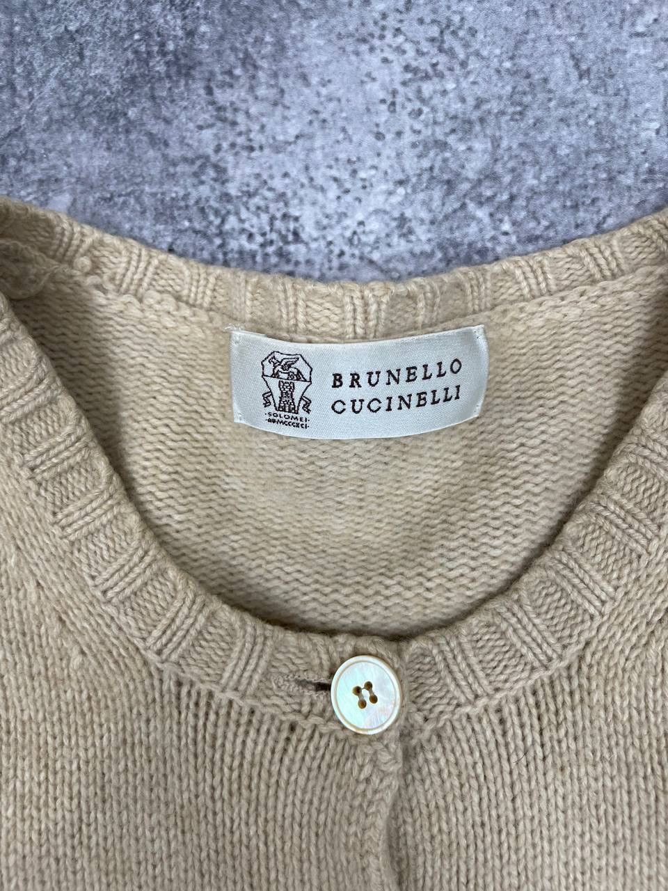 Brunello Cucinelli Brunello Cucinelli Women Wool Cardigan Beige Argyle Pattern Size M / US 6-8 / IT 42-44 - 3 Thumbnail