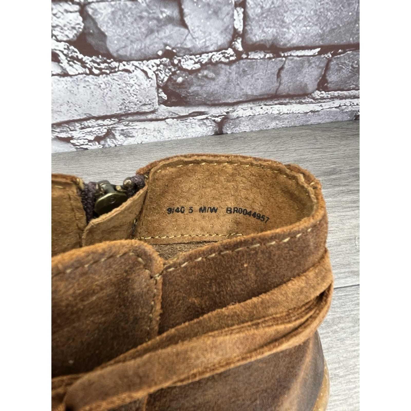 Born Born Ankle Boots Brown Suede Leather Lace Up Zip Booties Wom Size US 9 / IT 39 - 10 Thumbnail