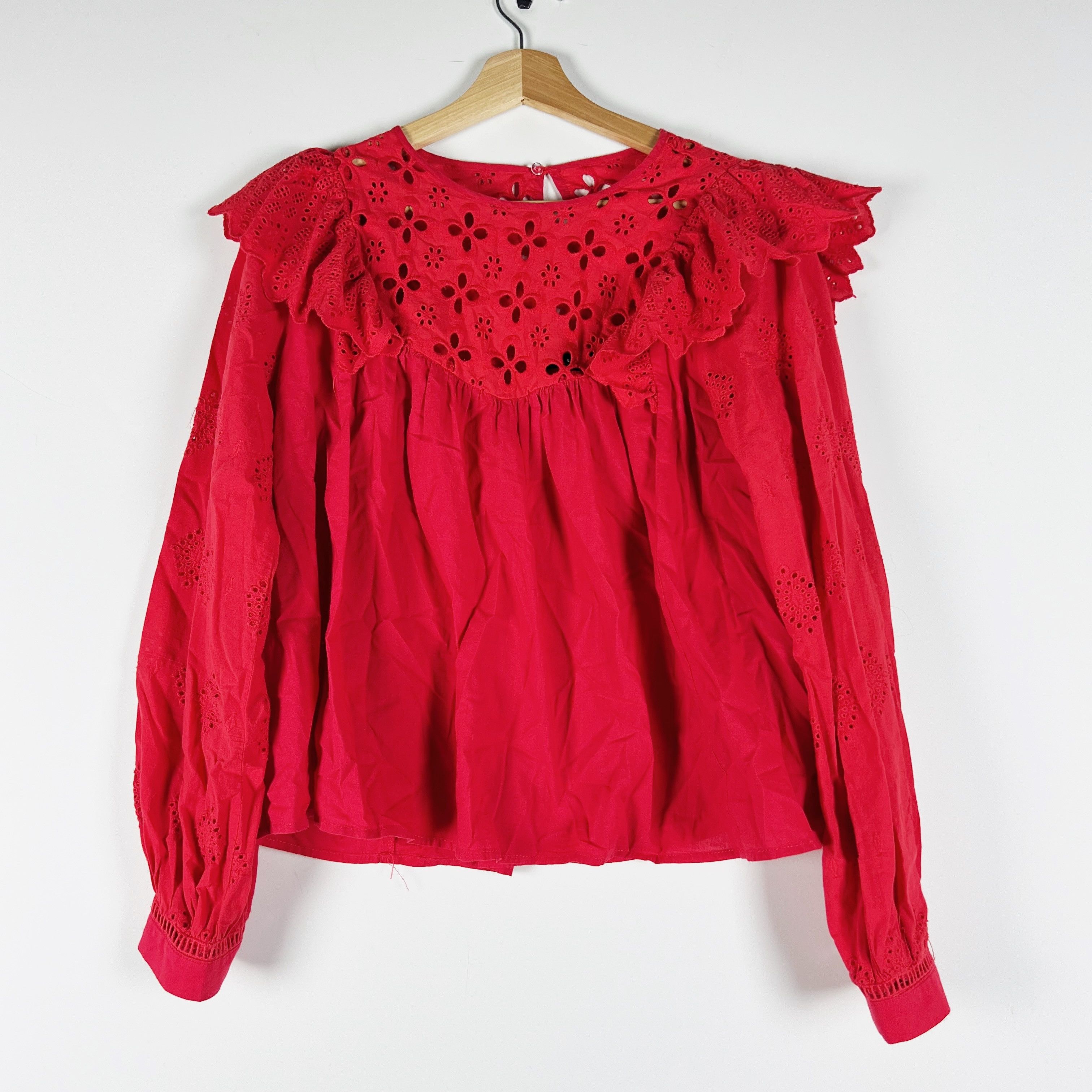 Other En Saison Cotton Eyelet Ruffle Long Sleeve Size XS / US 0-2 / IT 36-38 - 1 Thumbnail