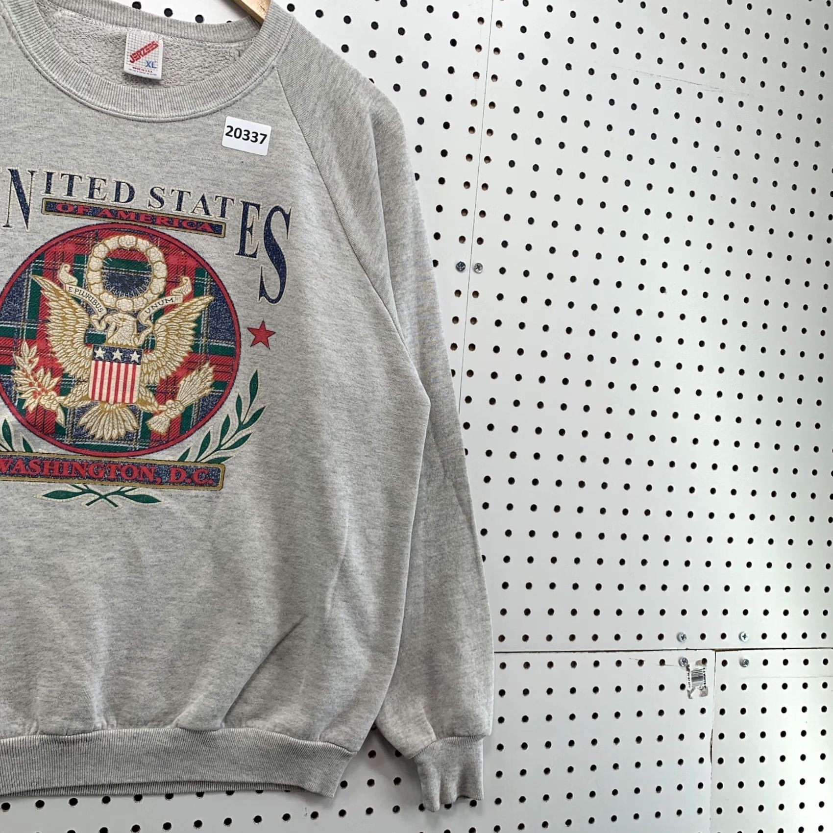 Jerzees VINTAGE United States Eagle Crest Logo Crew Neck Sweatshirt Gray XL Mens 90s Sweatshirt Size US XL / EU 56 / 4 - 4 Thumbnail