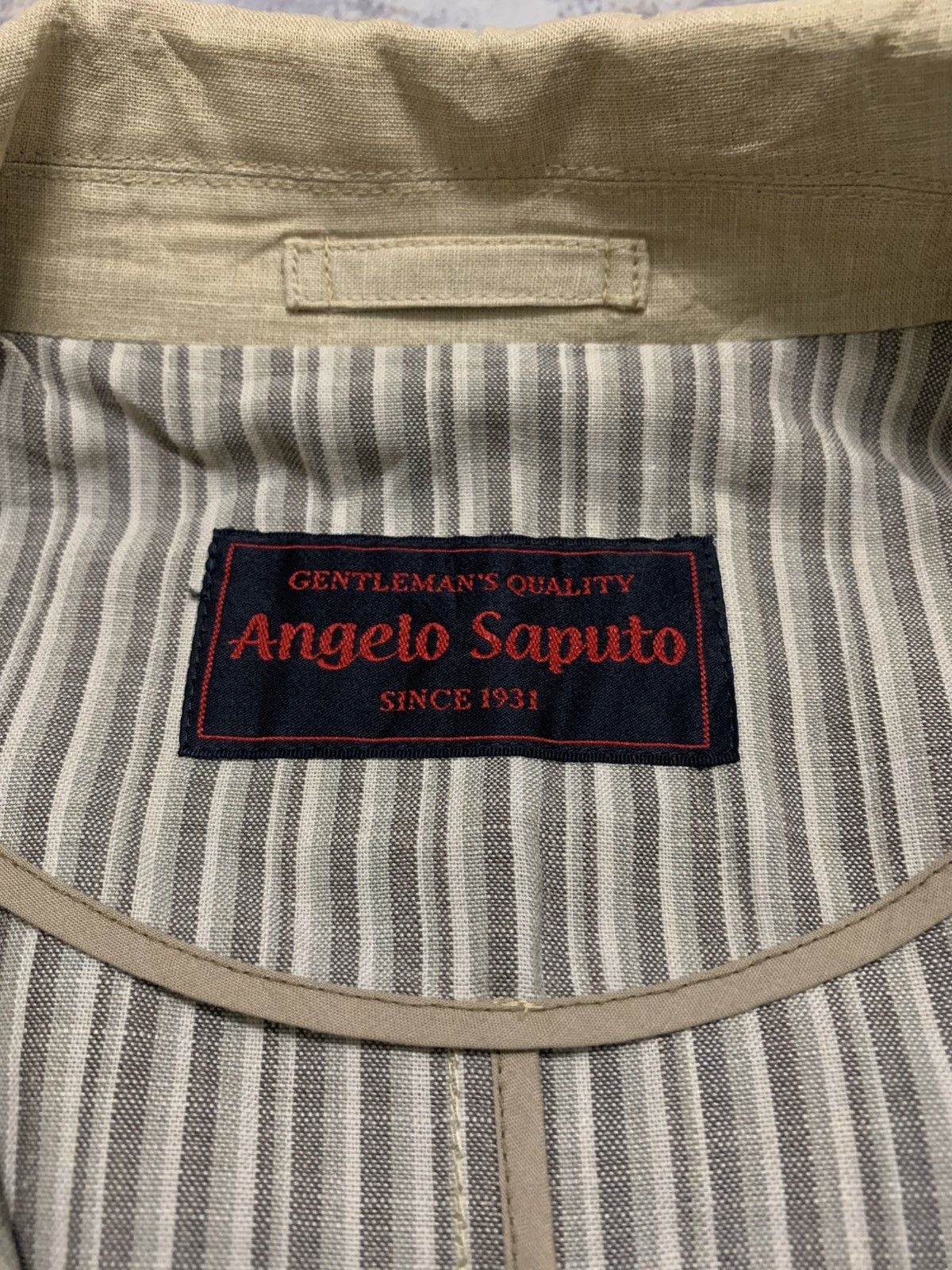 Japanese Brand Vintage Angelo Saputo 1950s Style Striped Gabardine Jacket Size US M / EU 48-50 / 2 - 8 Thumbnail