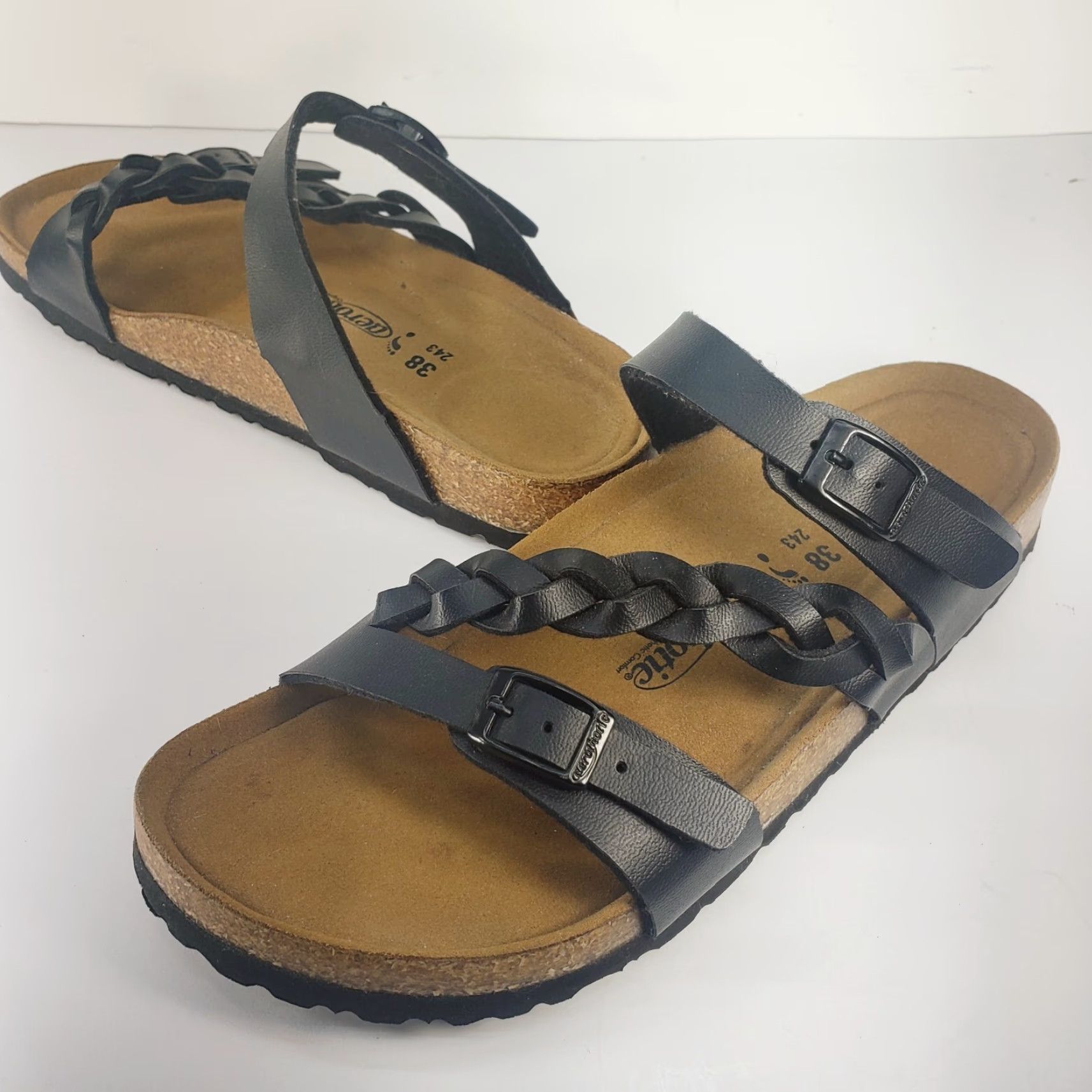Vintage AeroThotic Braided Women's Arch Support Comfy Orthotic Slide Black Sandals 7-7.5 Slide Shoes Womens Comfort Shoes Size US 5.5 / IT 35.5 - 2 Thumbnail