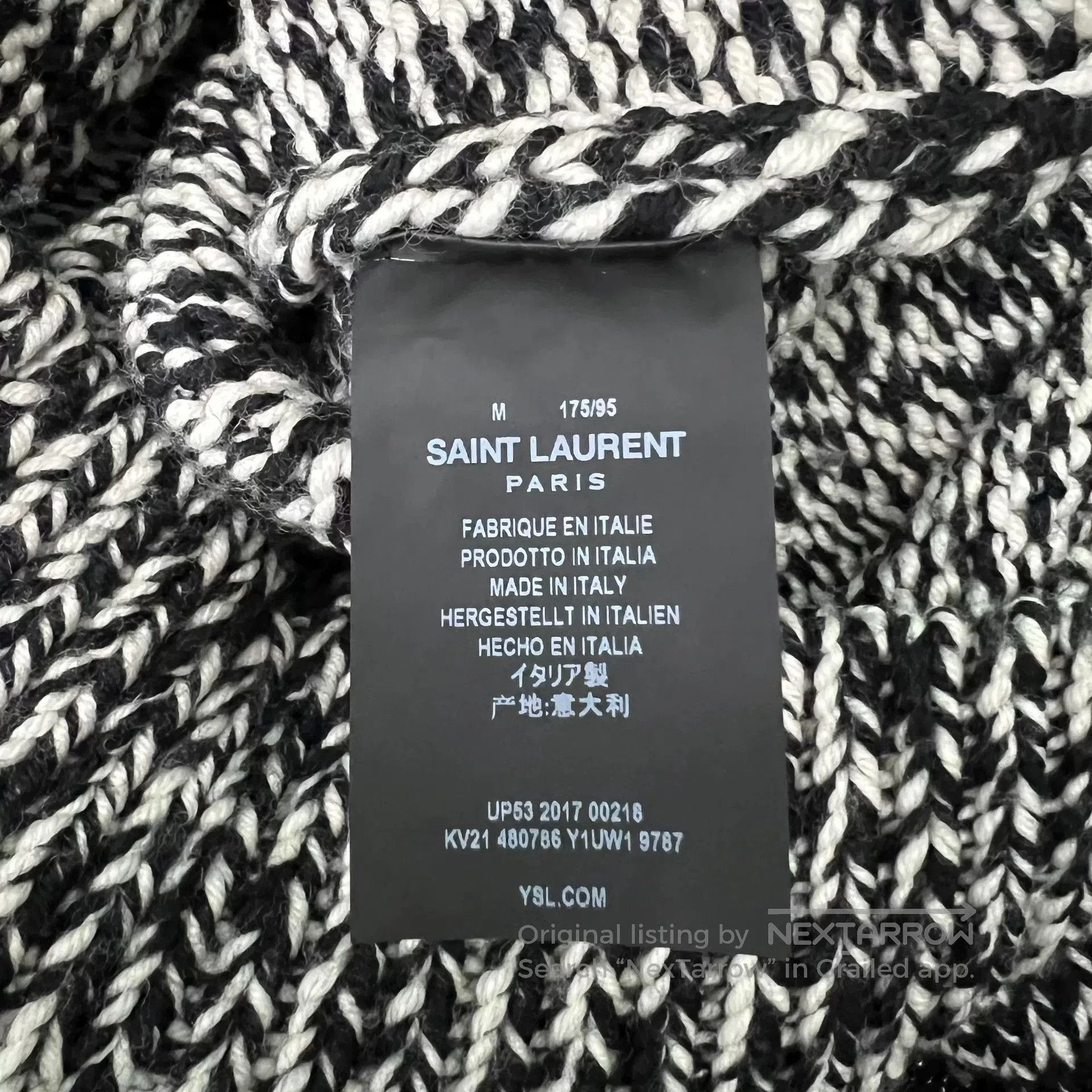 Saint Laurent Paris Saint Laurent Black and White Sweater. Size US M / EU 48-50 / 2 - 5 Thumbnail