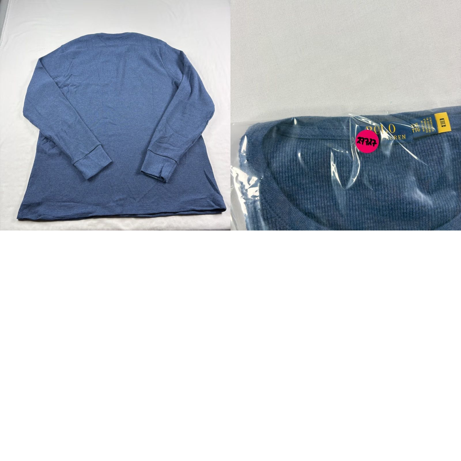 Polo Ralph Lauren Polo Ralph Lauren Sweatshirt Men 2XL Blue Waffle Knit Thermal Crew Neck Pullover Shirt Regular Size 2XL Mens Size US XXL / EU 58 / 5 - 8 Thumbnail