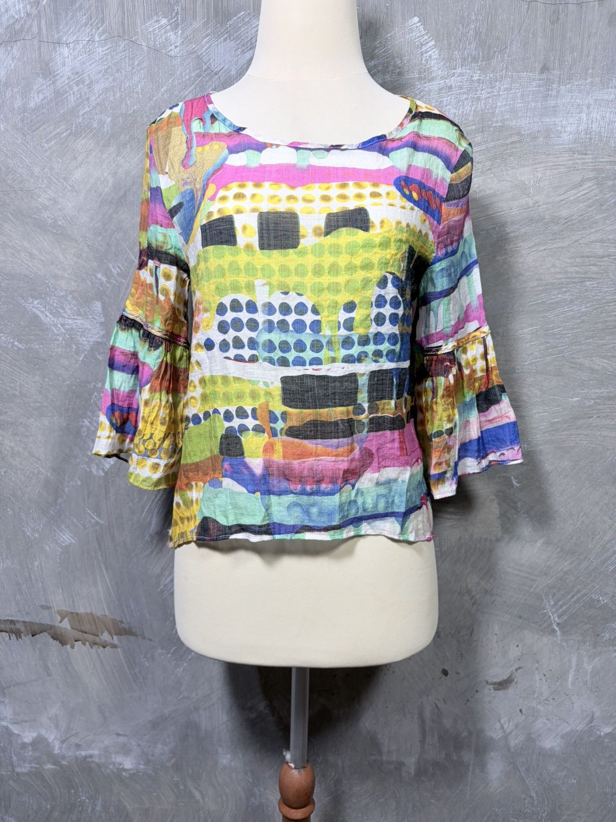 Japanese Brand Unknown Y2K Abstract Pop Art Women Tops Size M / US 6-8 / IT 42-44 - 3 Thumbnail