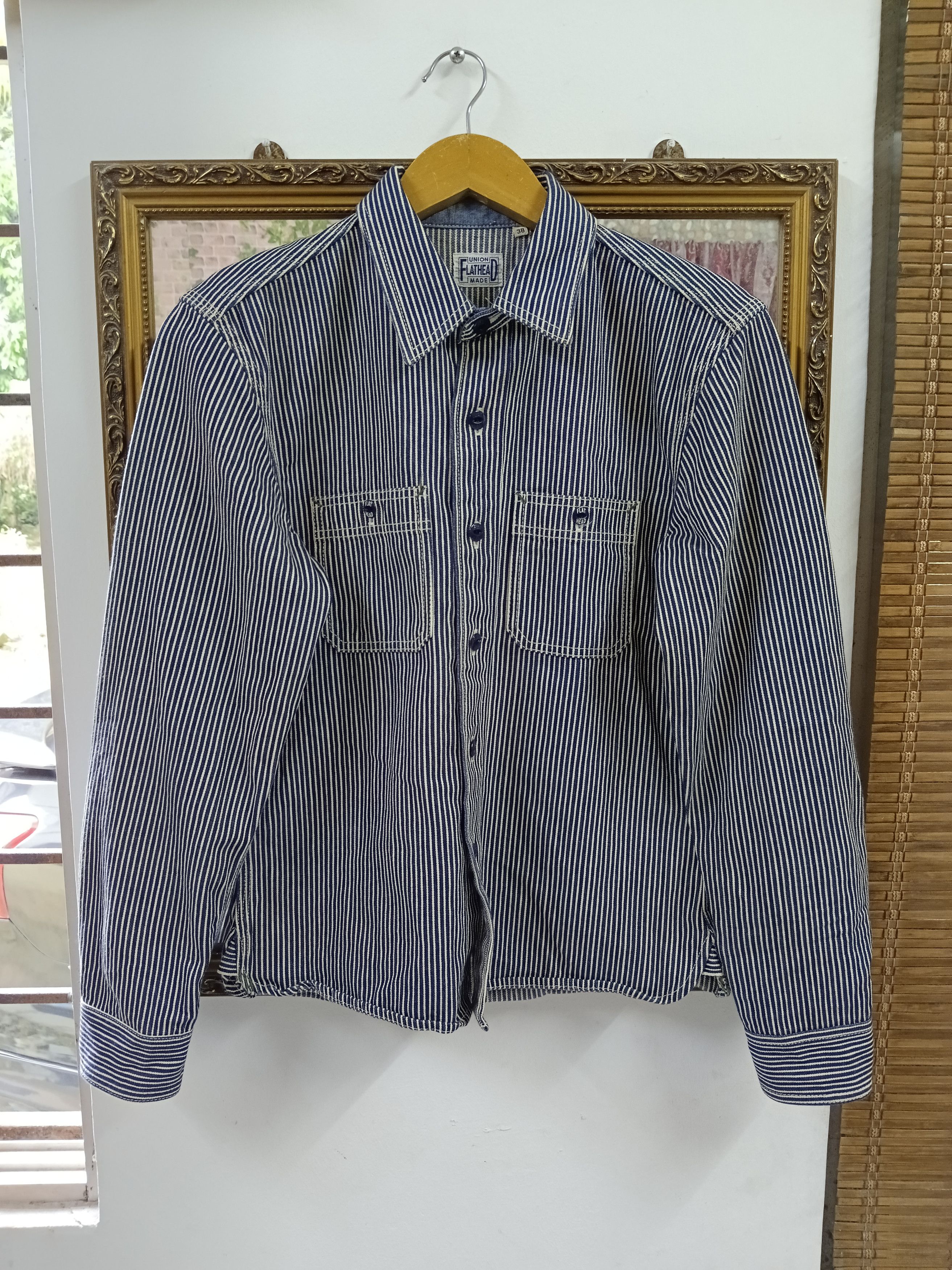 The Flat Head THE FLAT HEAD INDIGO WABASH WORK SHIRT Size US S / EU 44-46 / 1 - 2 Thumbnail